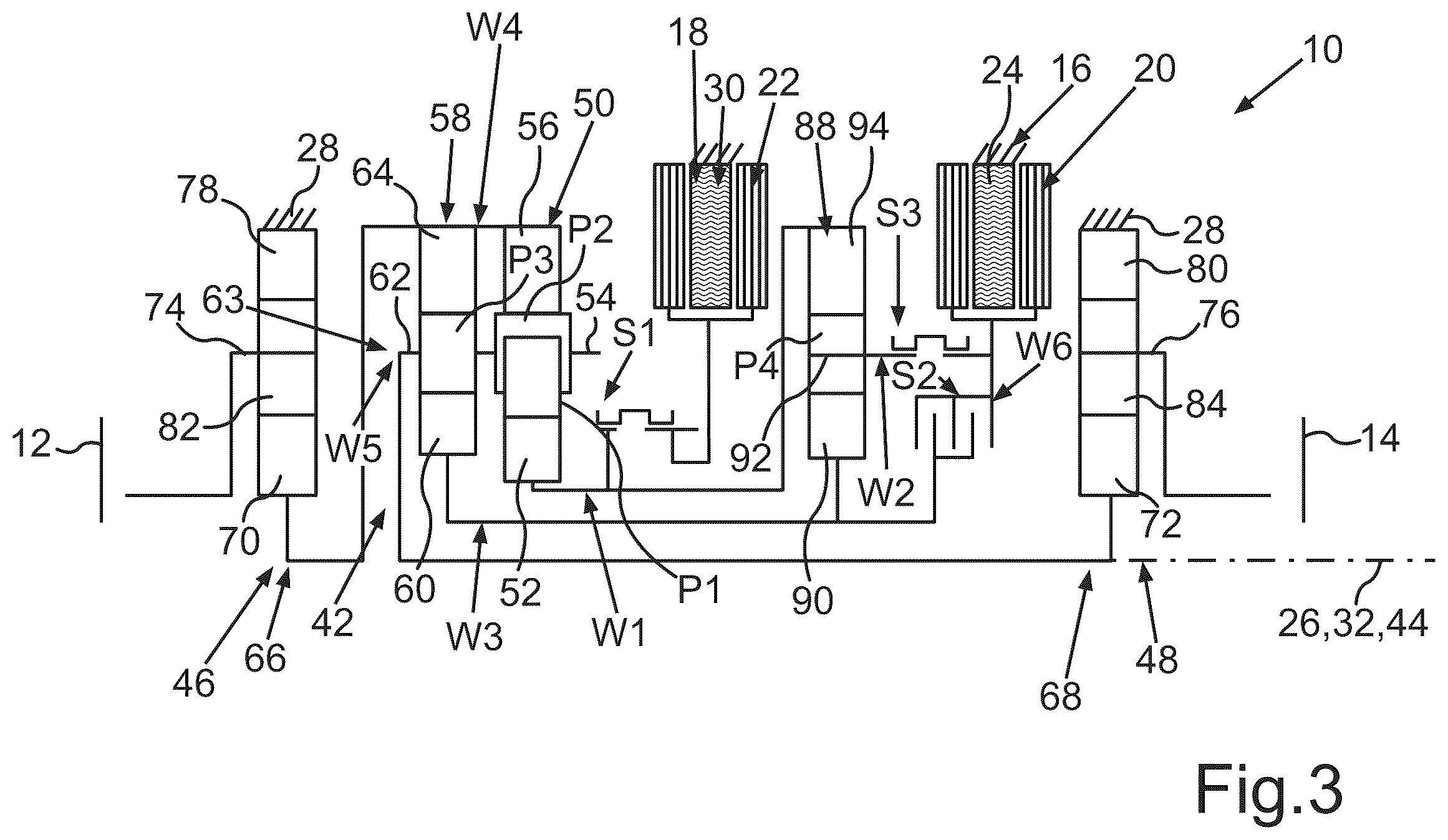 Patent US12583302 Figure 3 – Electric drive train for a motor vehicle, in particular for a motor car