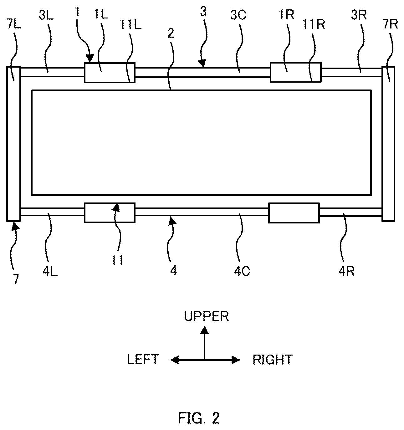 Patent US12583306 Figure 2 – Battery support frame structure