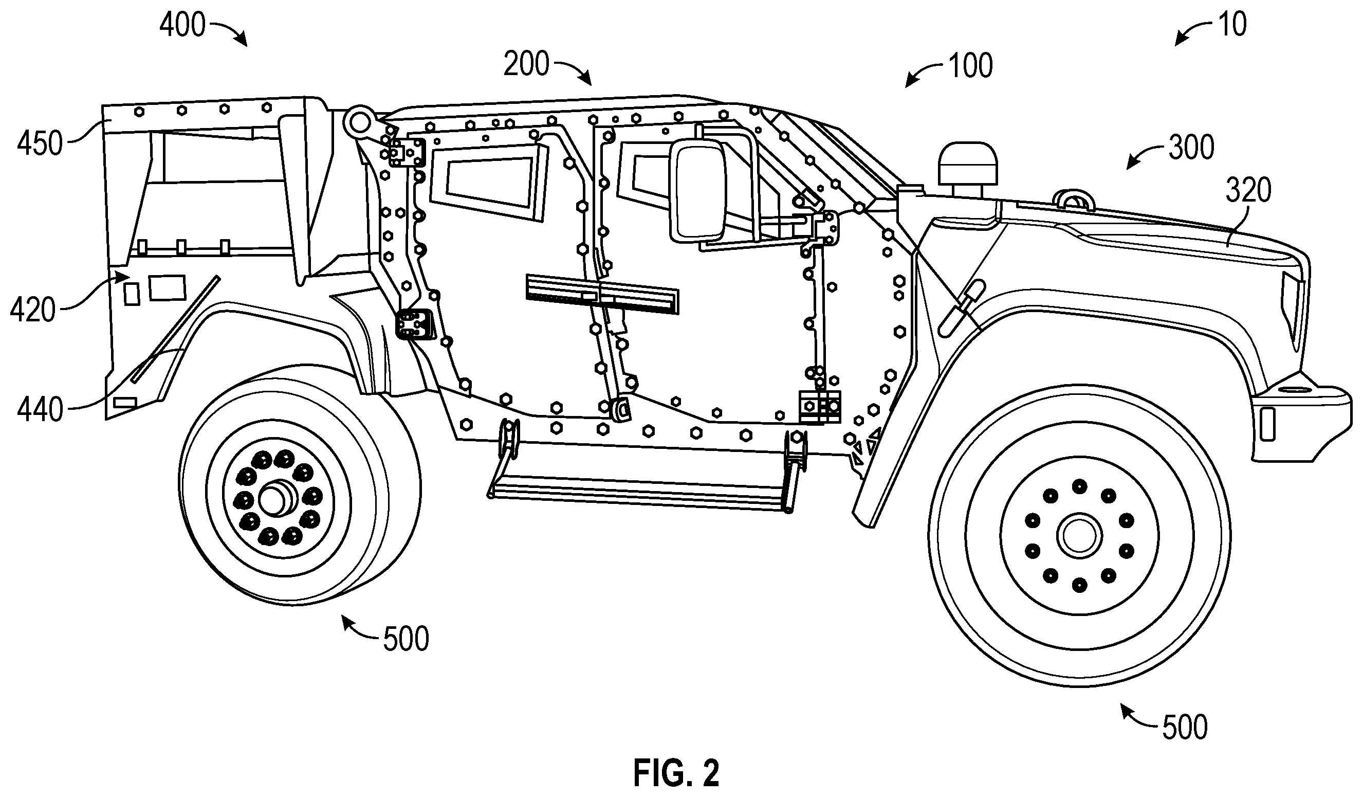 Patent US12583309 Figure 2 – Hybrid power system for a military vehicle