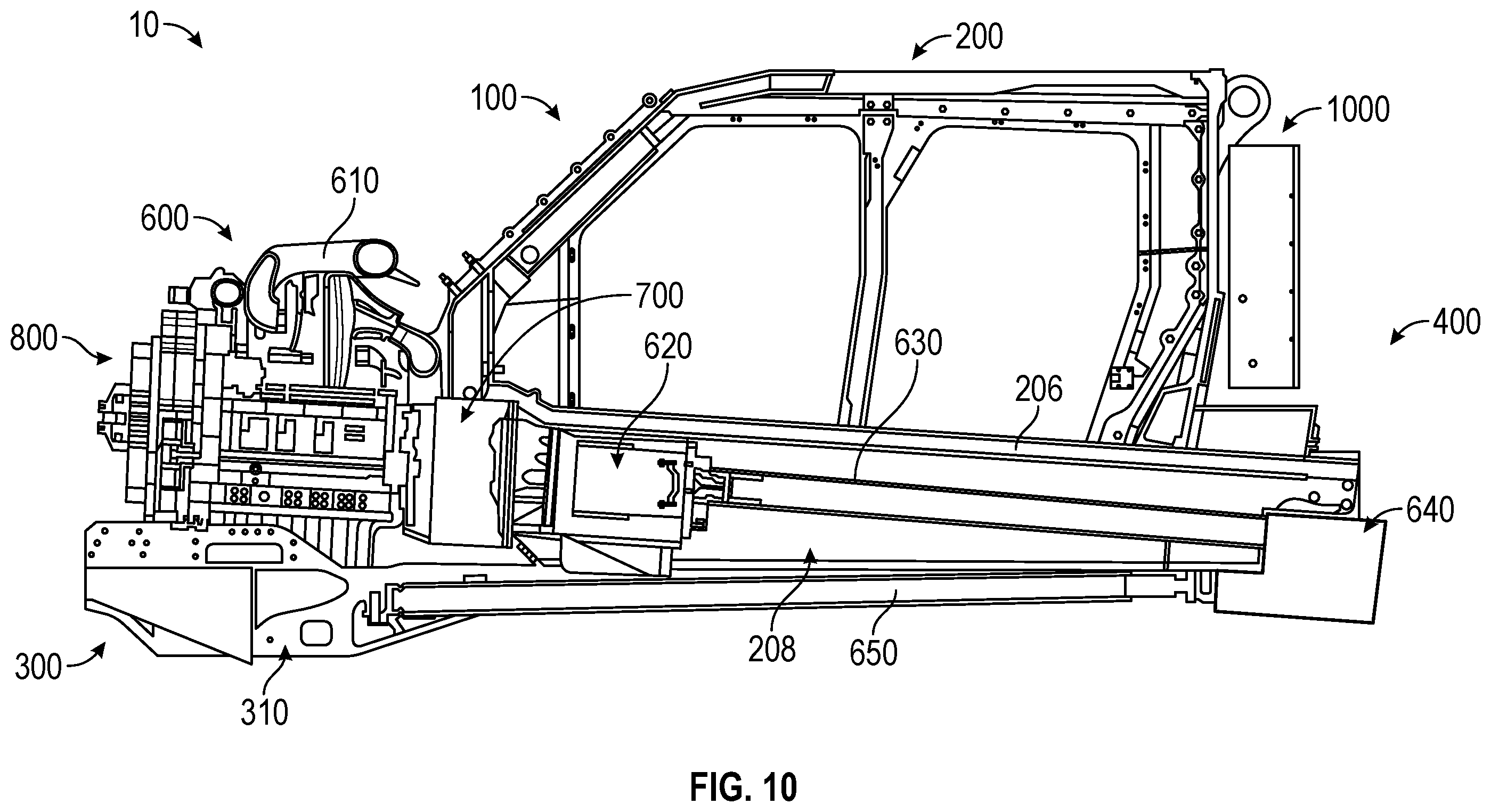 Patent US12583309 Figure 10 – Hybrid power system for a military vehicle