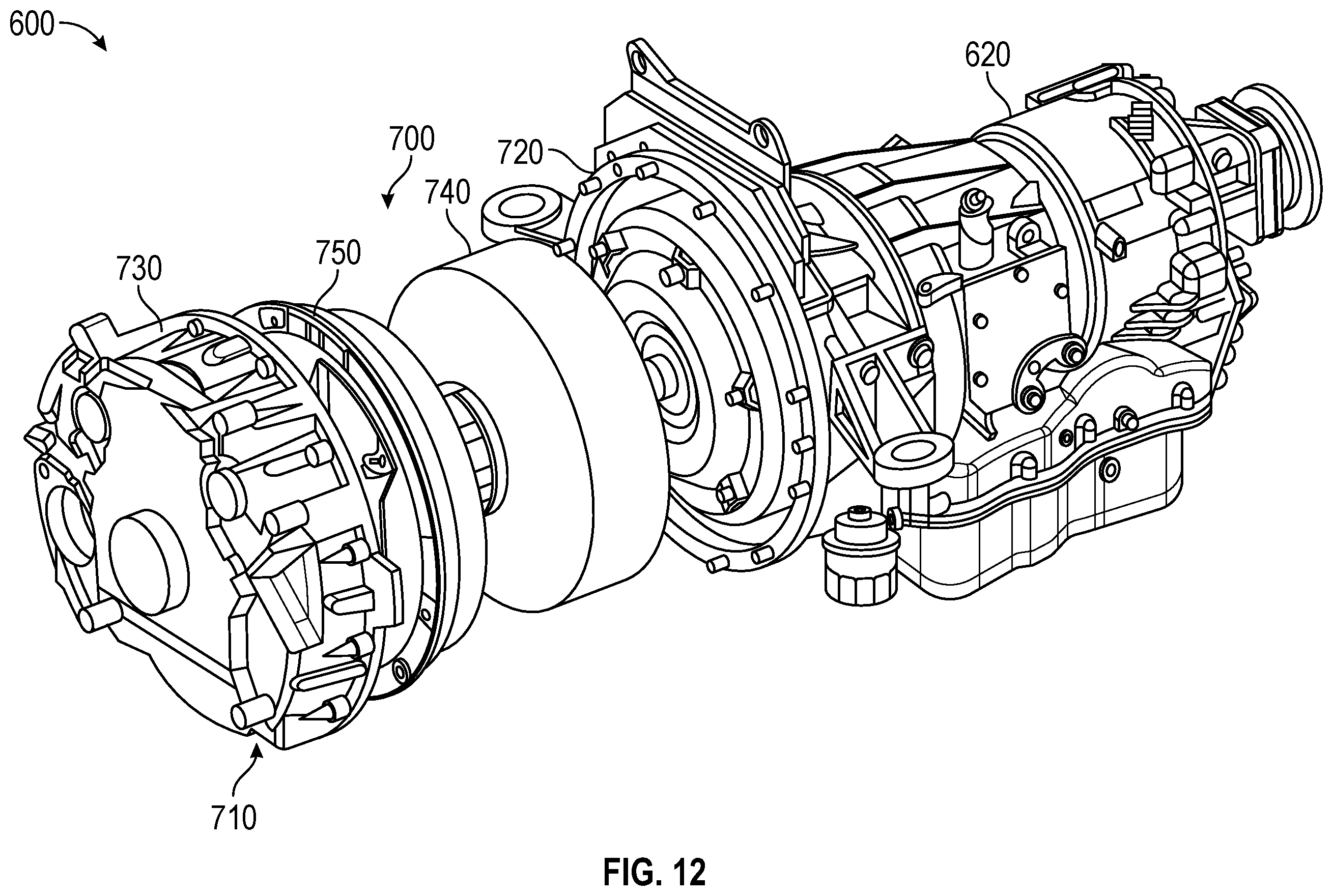 Patent US12583309 Figure 12 – Hybrid power system for a military vehicle