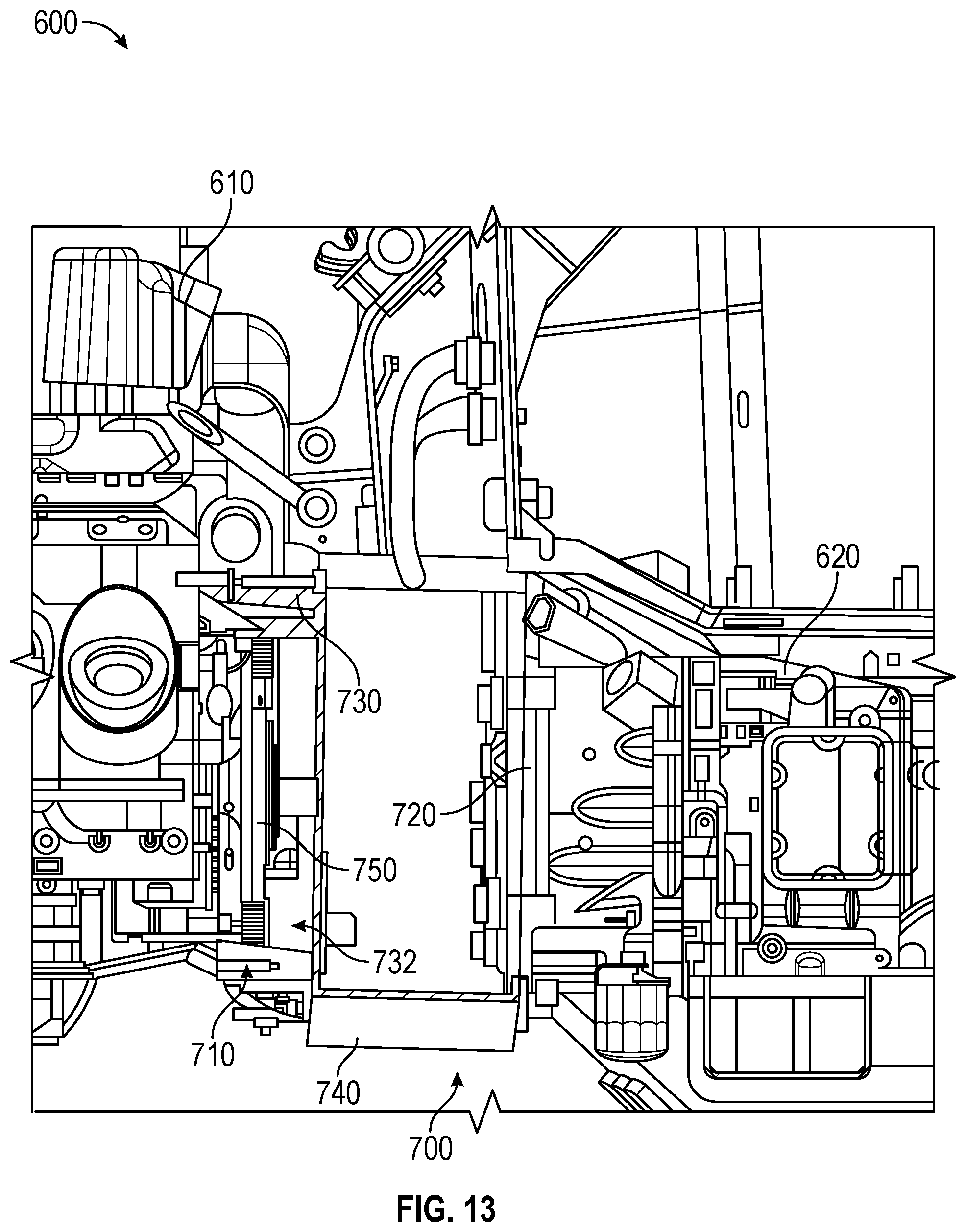 Patent US12583309 Figure 13 – Hybrid power system for a military vehicle
