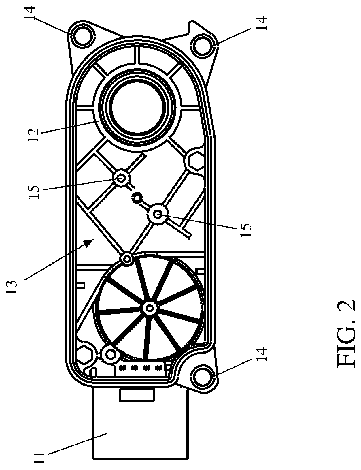 Patent US12583312 Figure 2 – Actuator for active grille shuttle