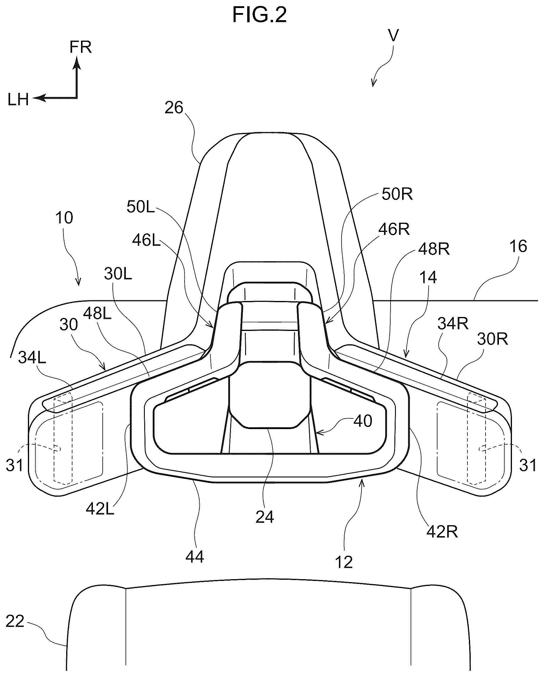Patent US12583317 Figure 2 – Input device for a vehicle