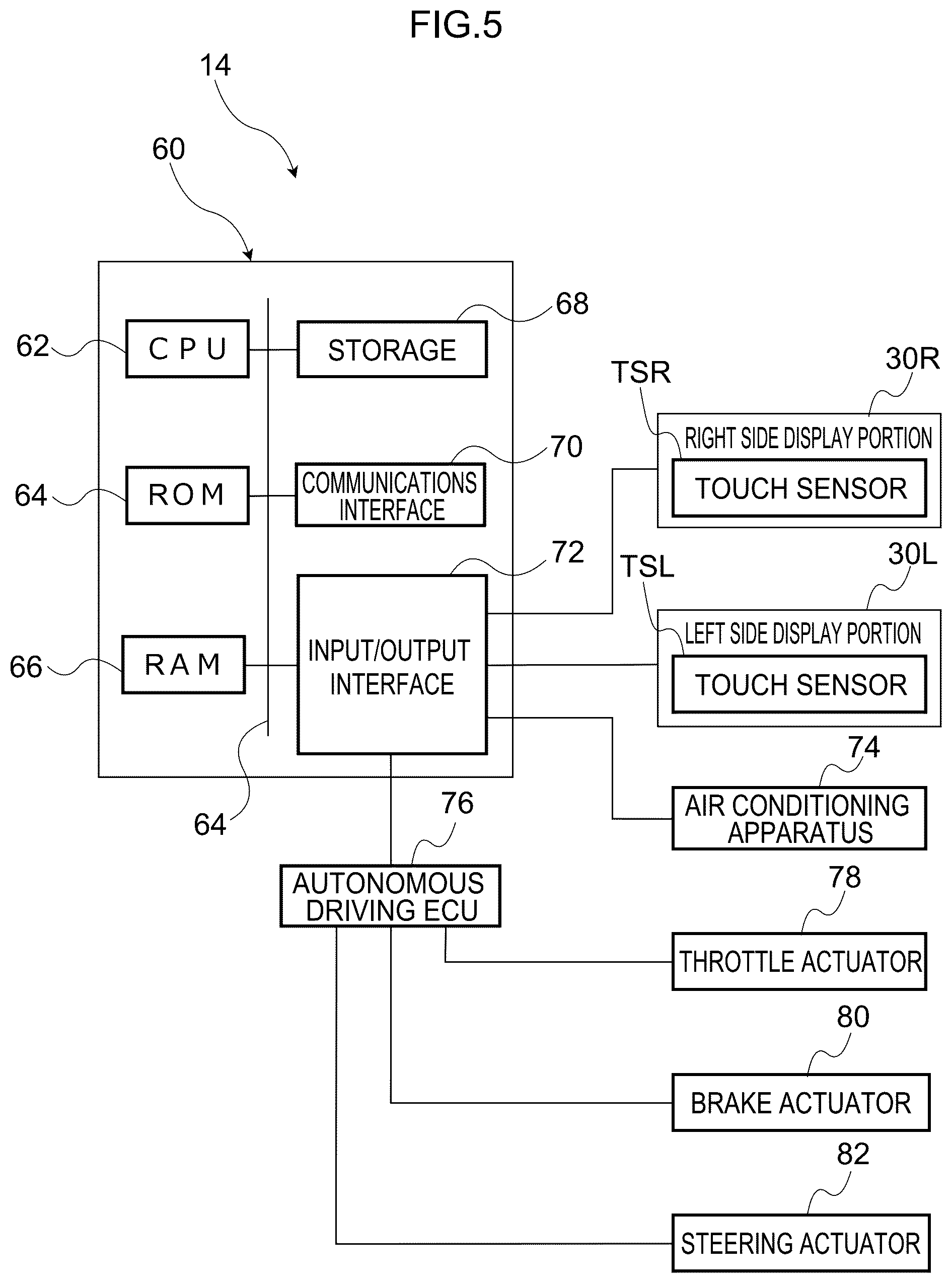 Patent US12583317 Figure 5 – Input device for a vehicle