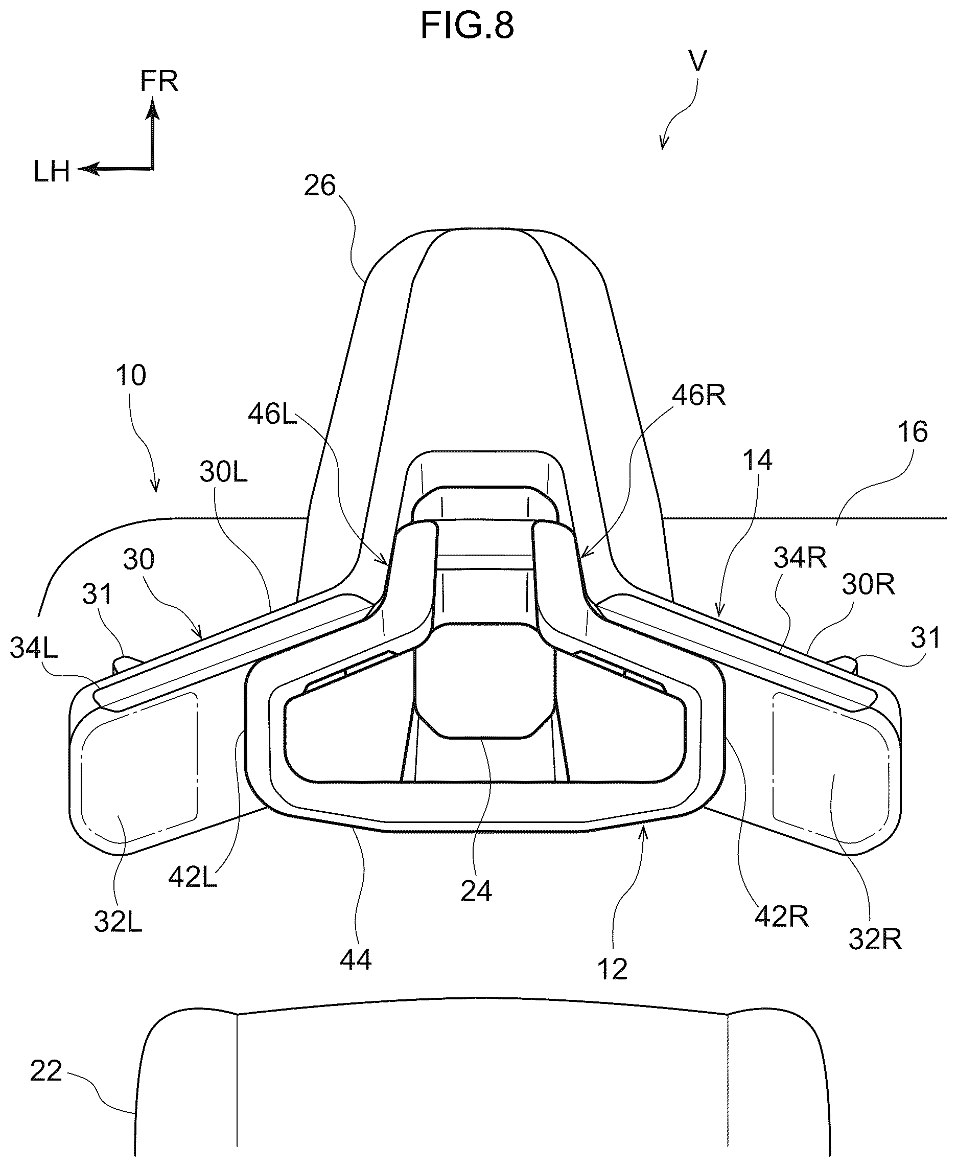 Patent US12583317 Figure 8 – Input device for a vehicle