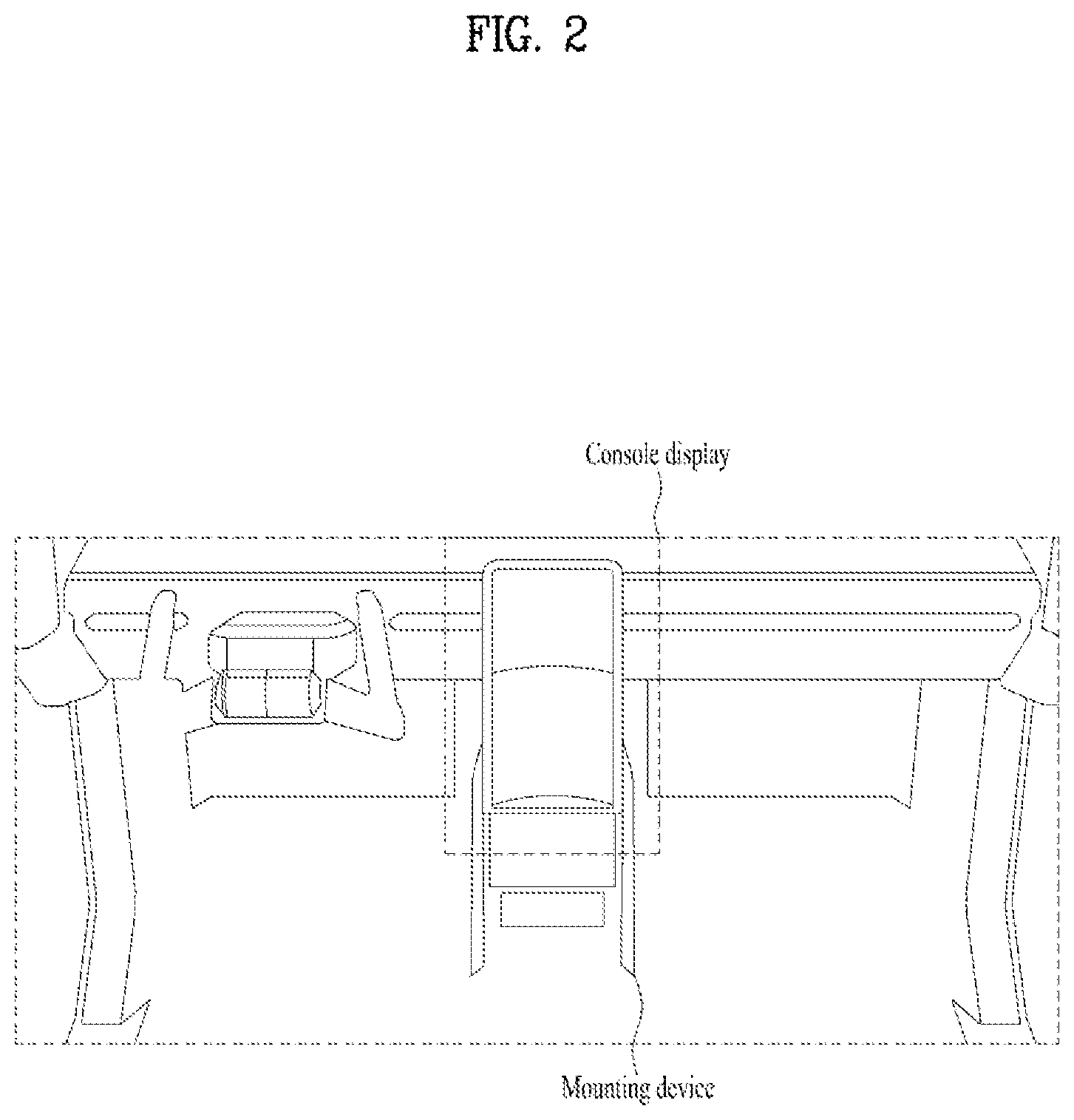 Patent US12583322 Figure 2 – Console display mounting apparatus and console display system using the same