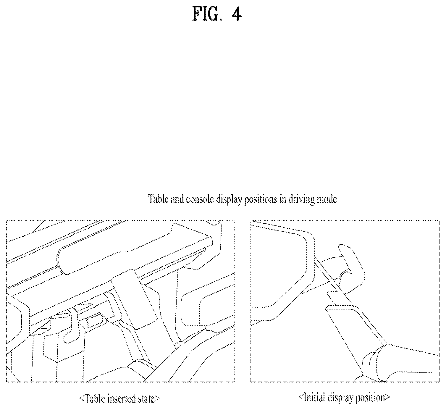 Patent US12583322 Figure 4 – Console display mounting apparatus and console display system using the same