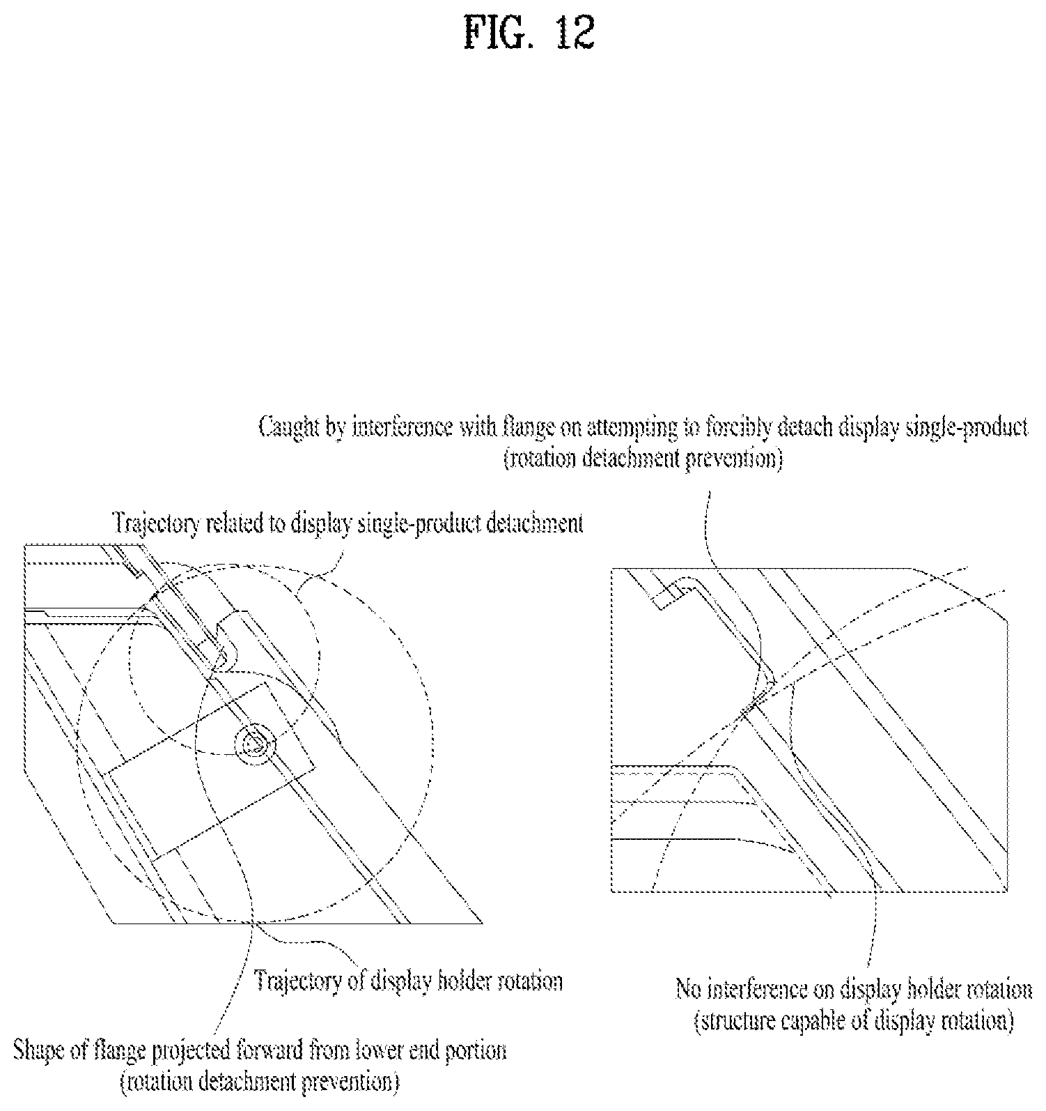 Patent US12583322 Figure 12 – Console display mounting apparatus and console display system using the same