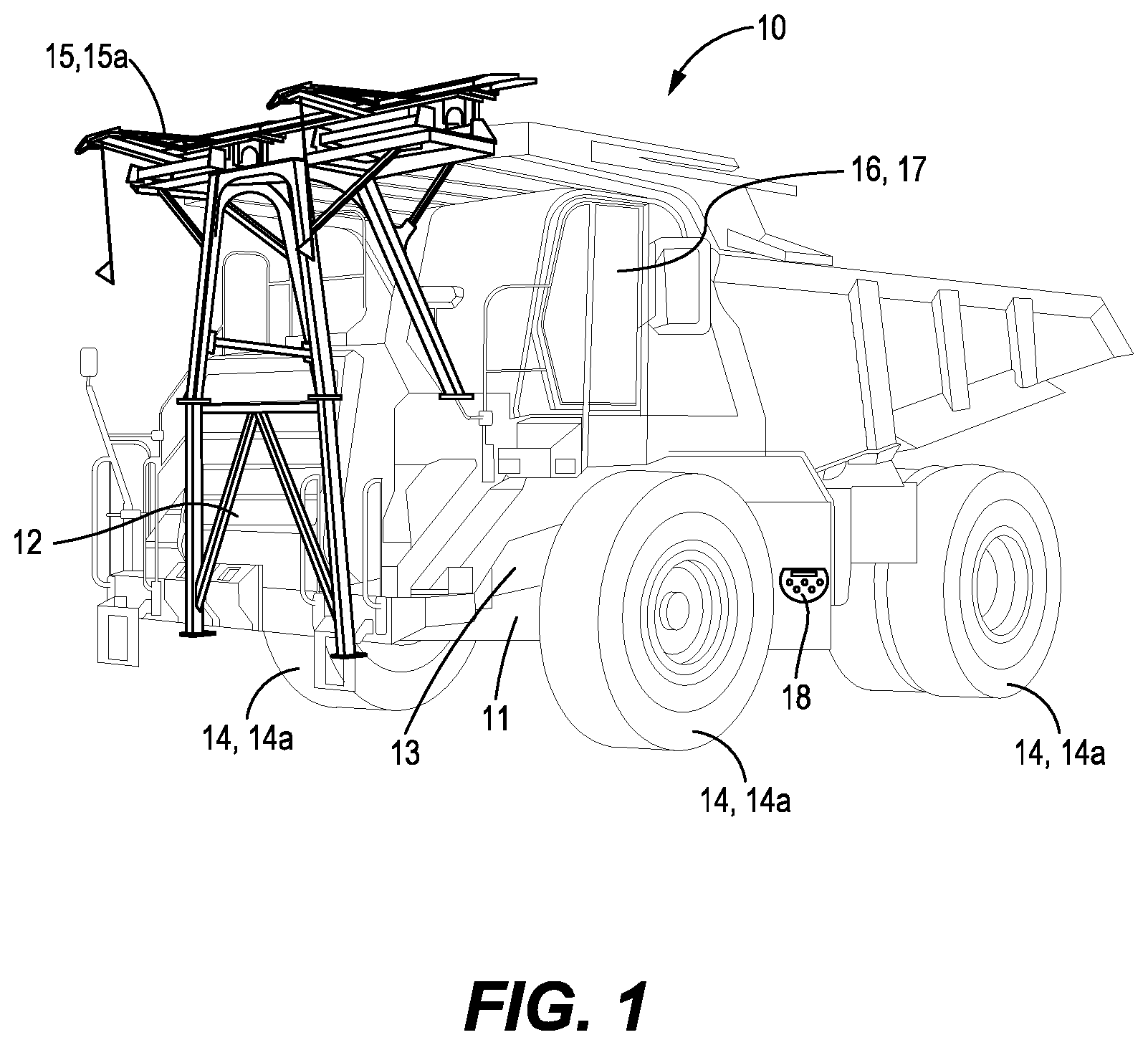 Patent US12583326 — Fleet and trolley system for zero-emission machines — Figure 1