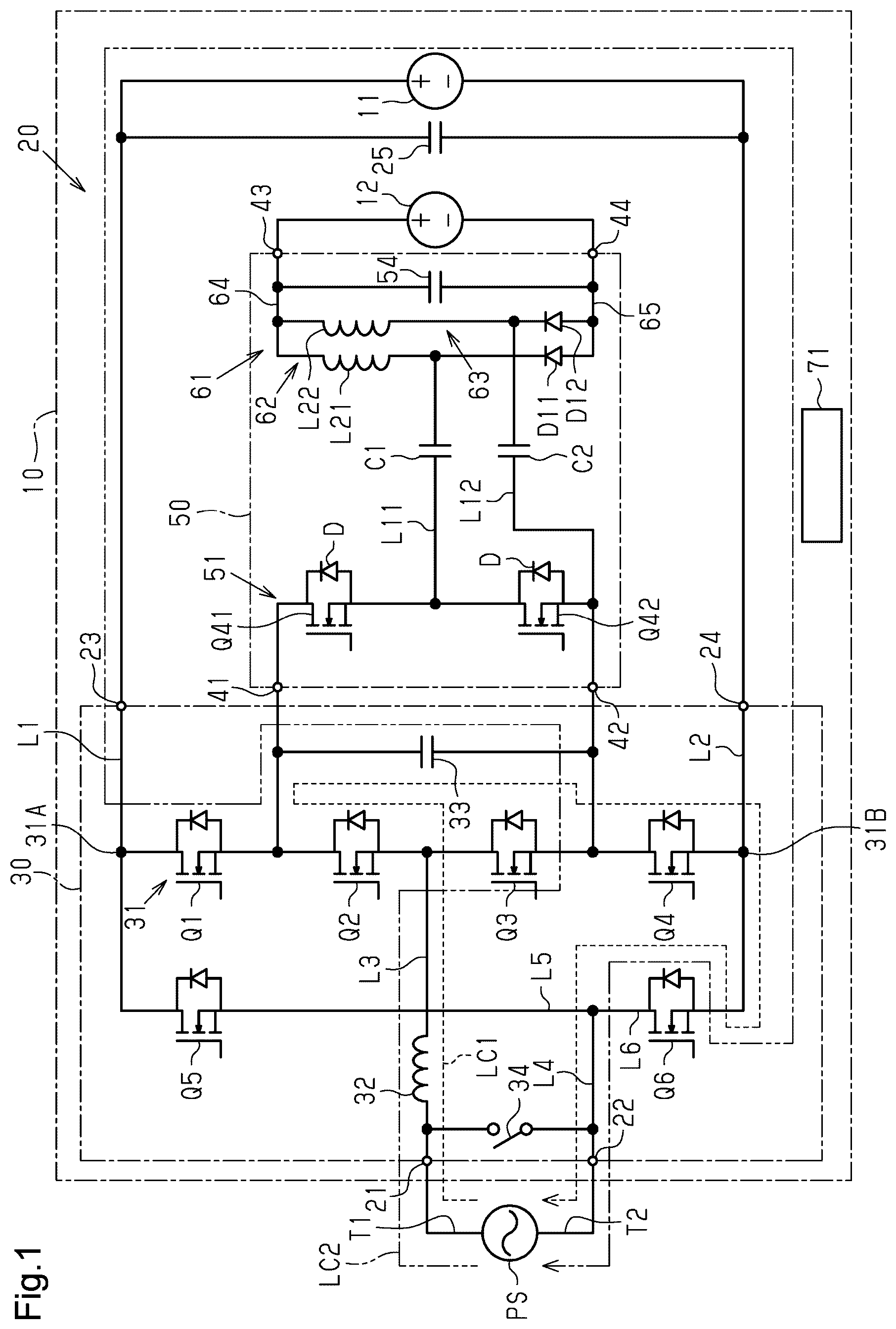 Patent US12583329 Figure 1 – Power conversion device