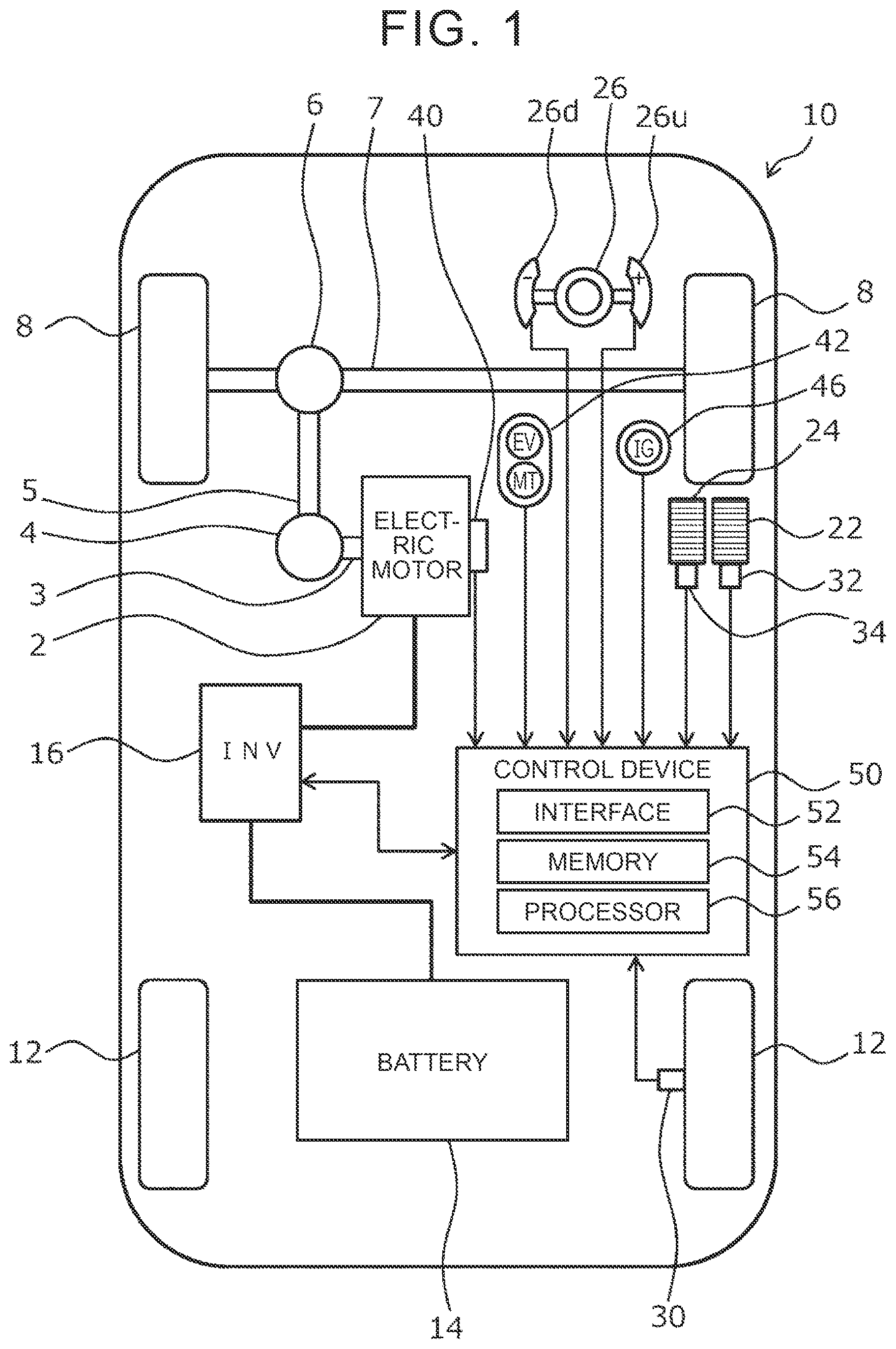 Patent US12583331 Figure 1 – Battery electric vehicle