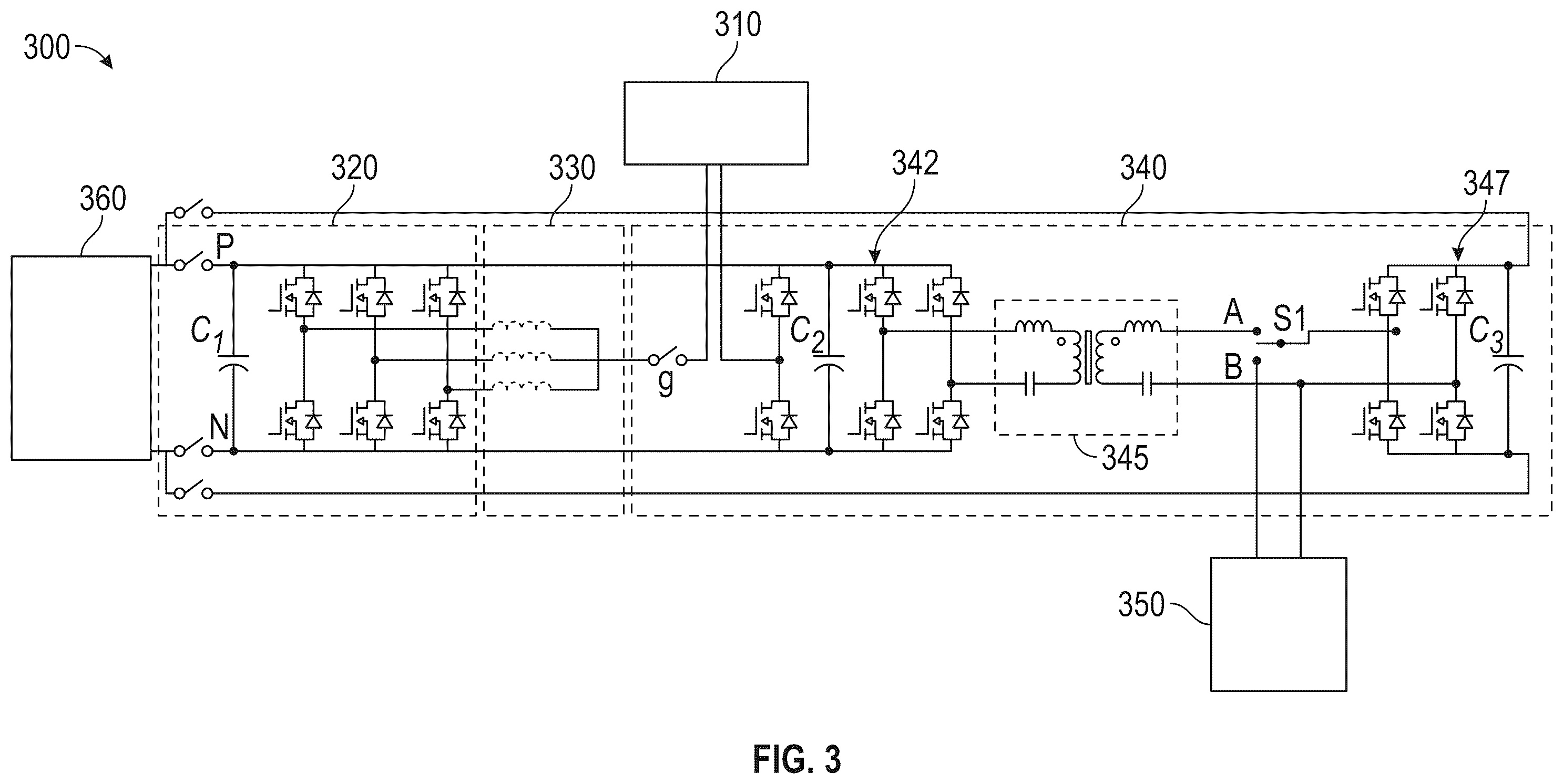 Patent US12583344 Figure 3 – Electric vehicle dual use inverter