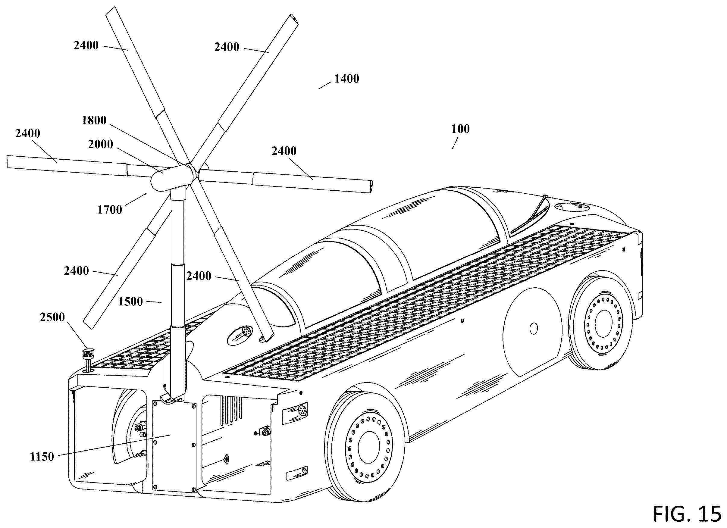 Patent US12583349 Figure 15 – Self-charging electric vehicle (SCEV)