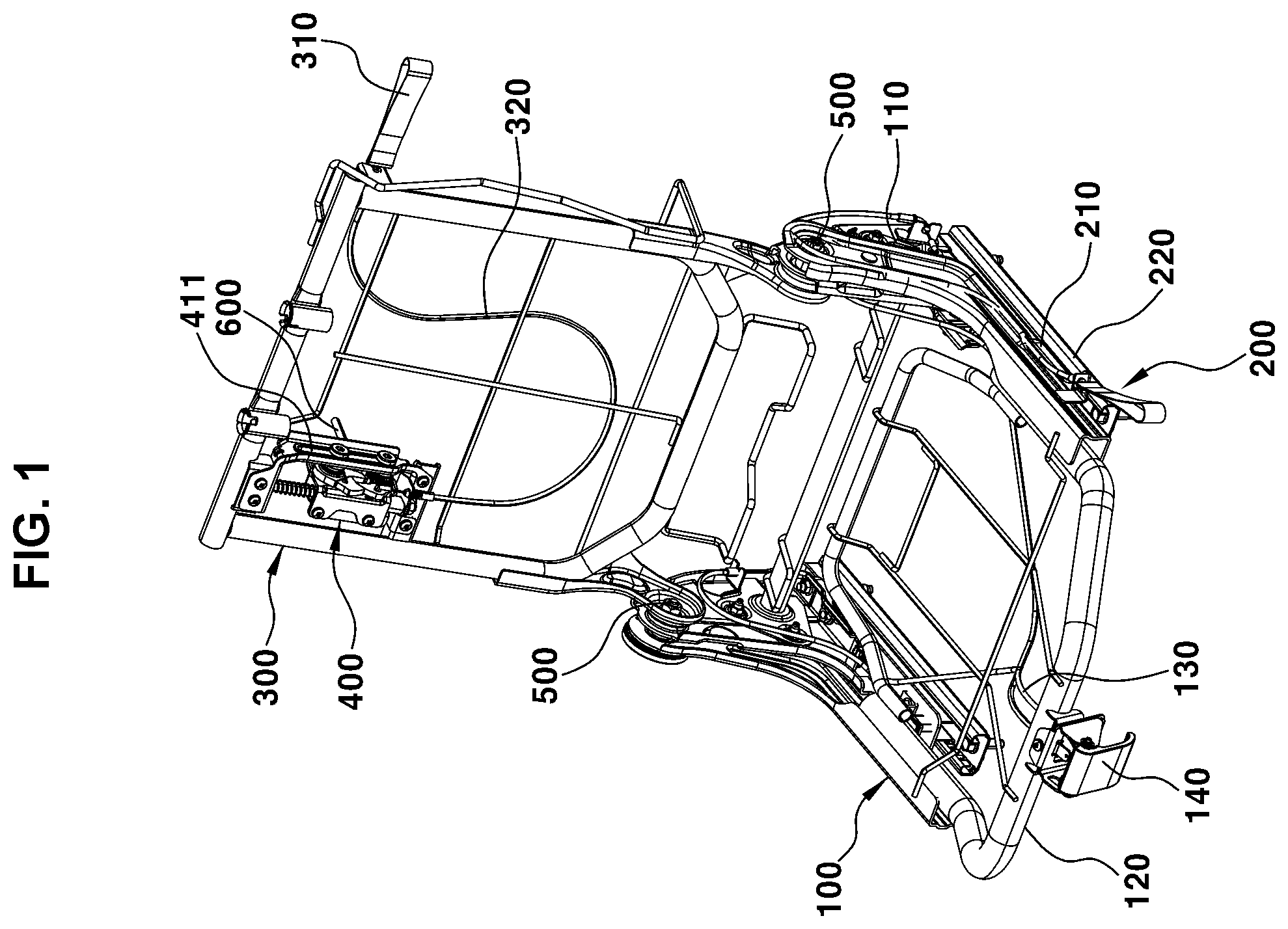 Patent US12583371 — Sliding interlocking reclining seat structure — Figure 1