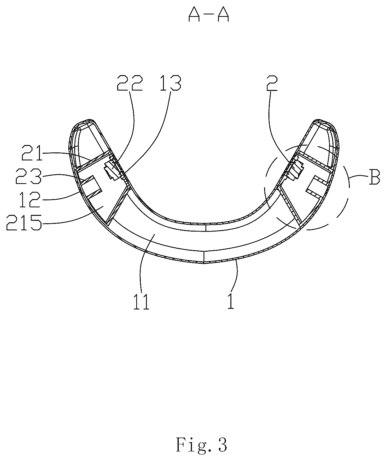 Patent US12583373 Figure 3 – Vehicle headrest