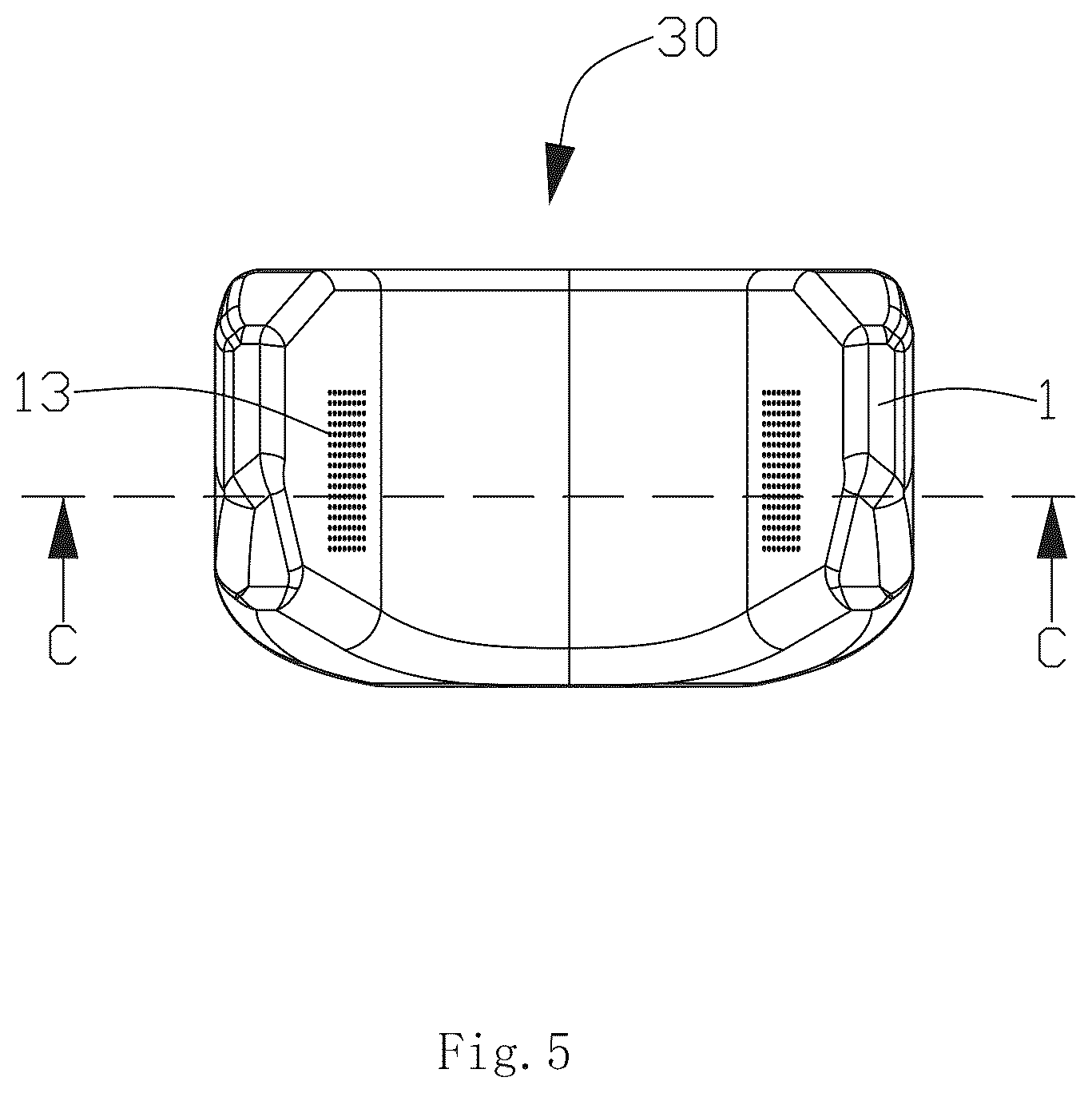 Patent US12583373 Figure 5 – Vehicle headrest