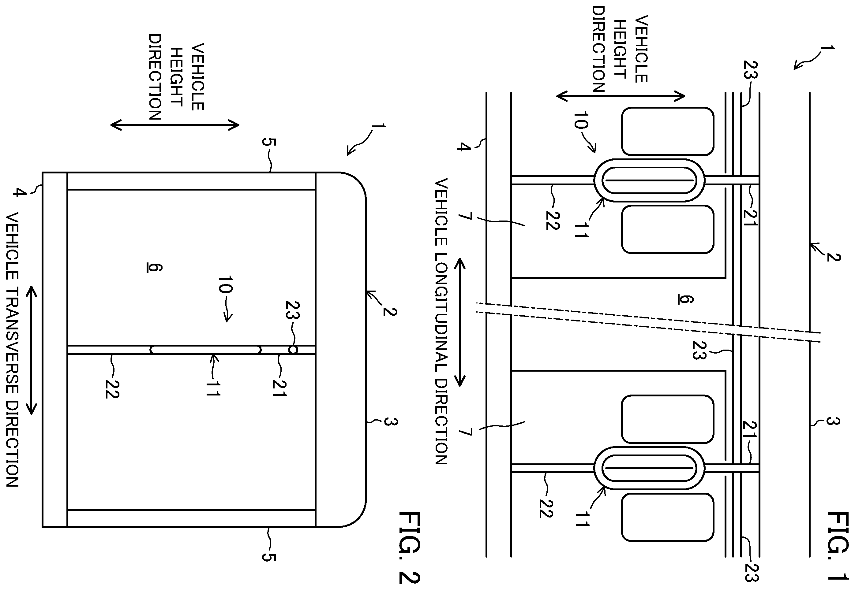 Patent US12583374 Figure 1 – Handrail for railroad vehicle and method for changing natural frequency of said handrail