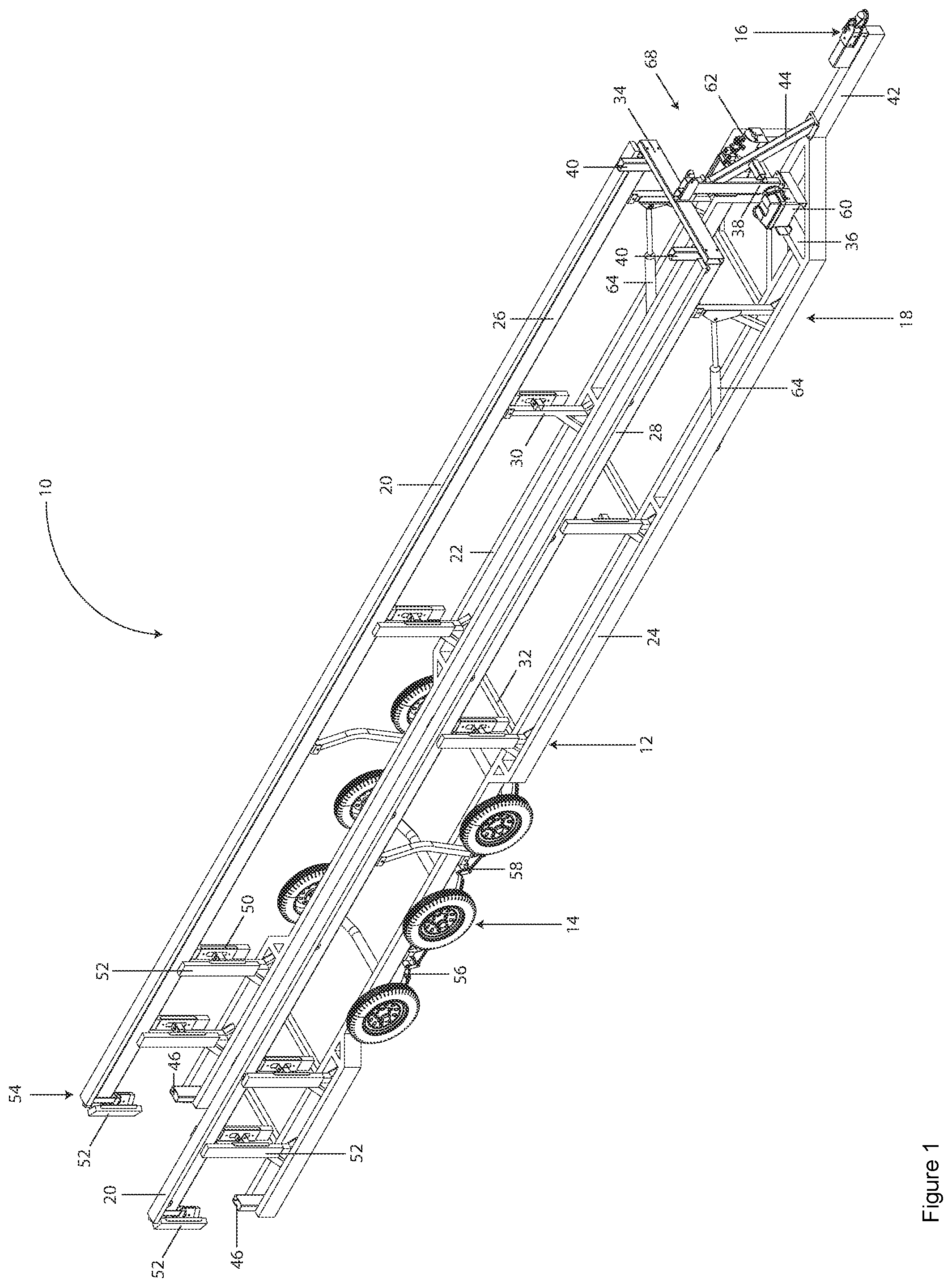 Patent US12583376 Figure 1 – Trailer assembly