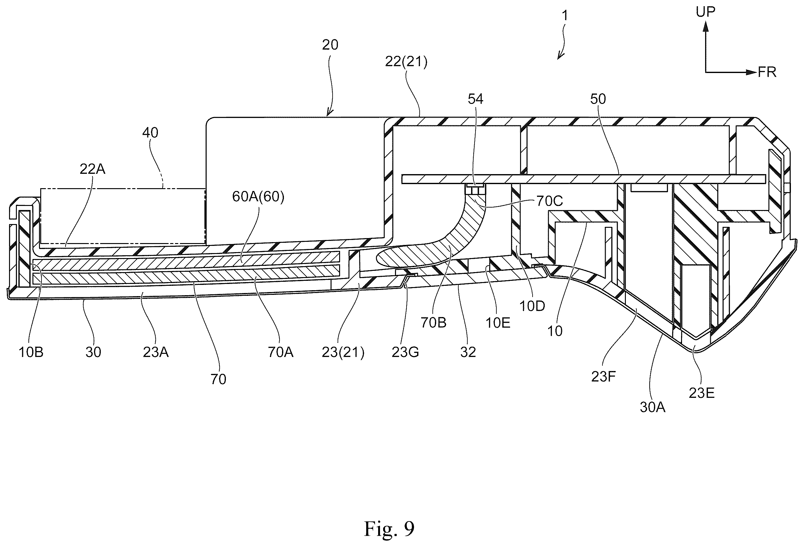 Patent US12583383 Figure 9 – Vehicle cabin illumination device