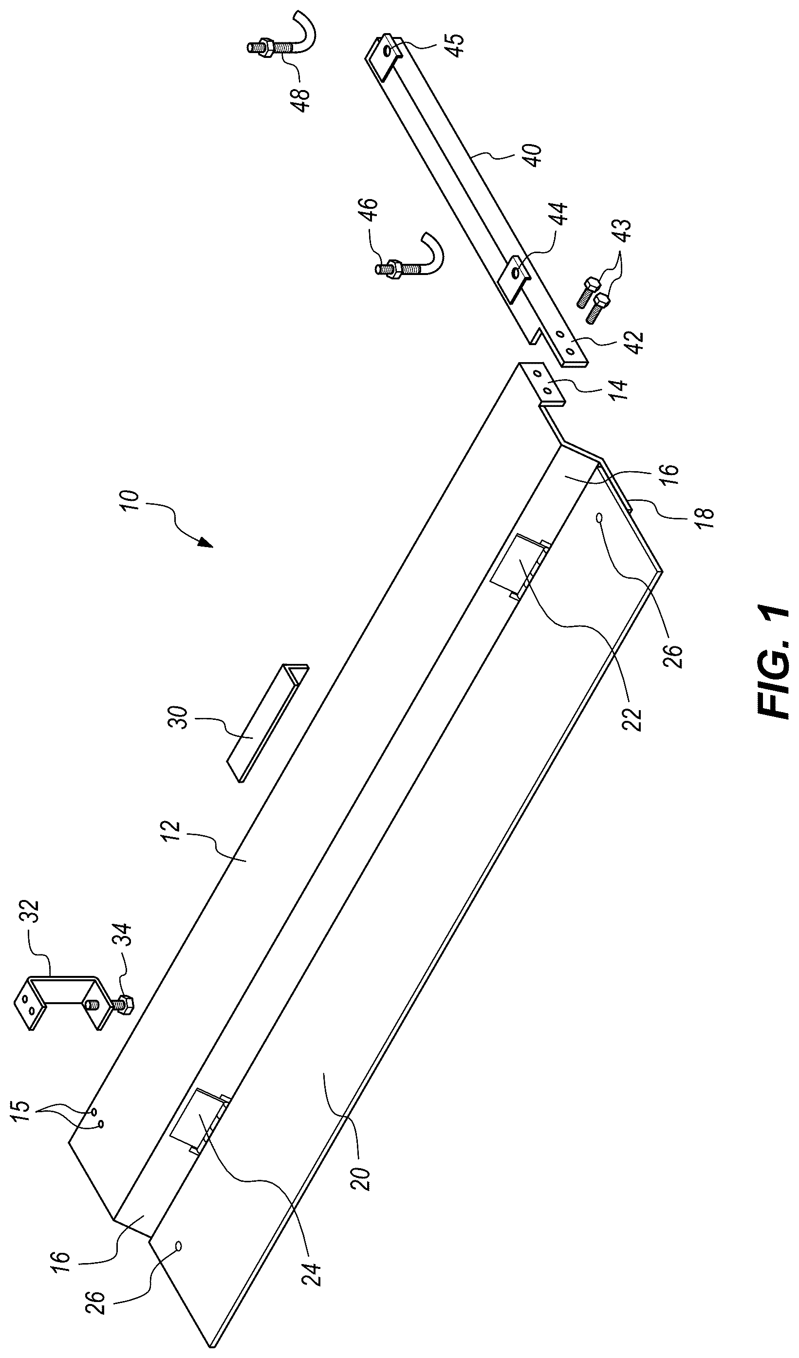 Patent US12583393 Figure 1 – Modular rack system for a pickup truck