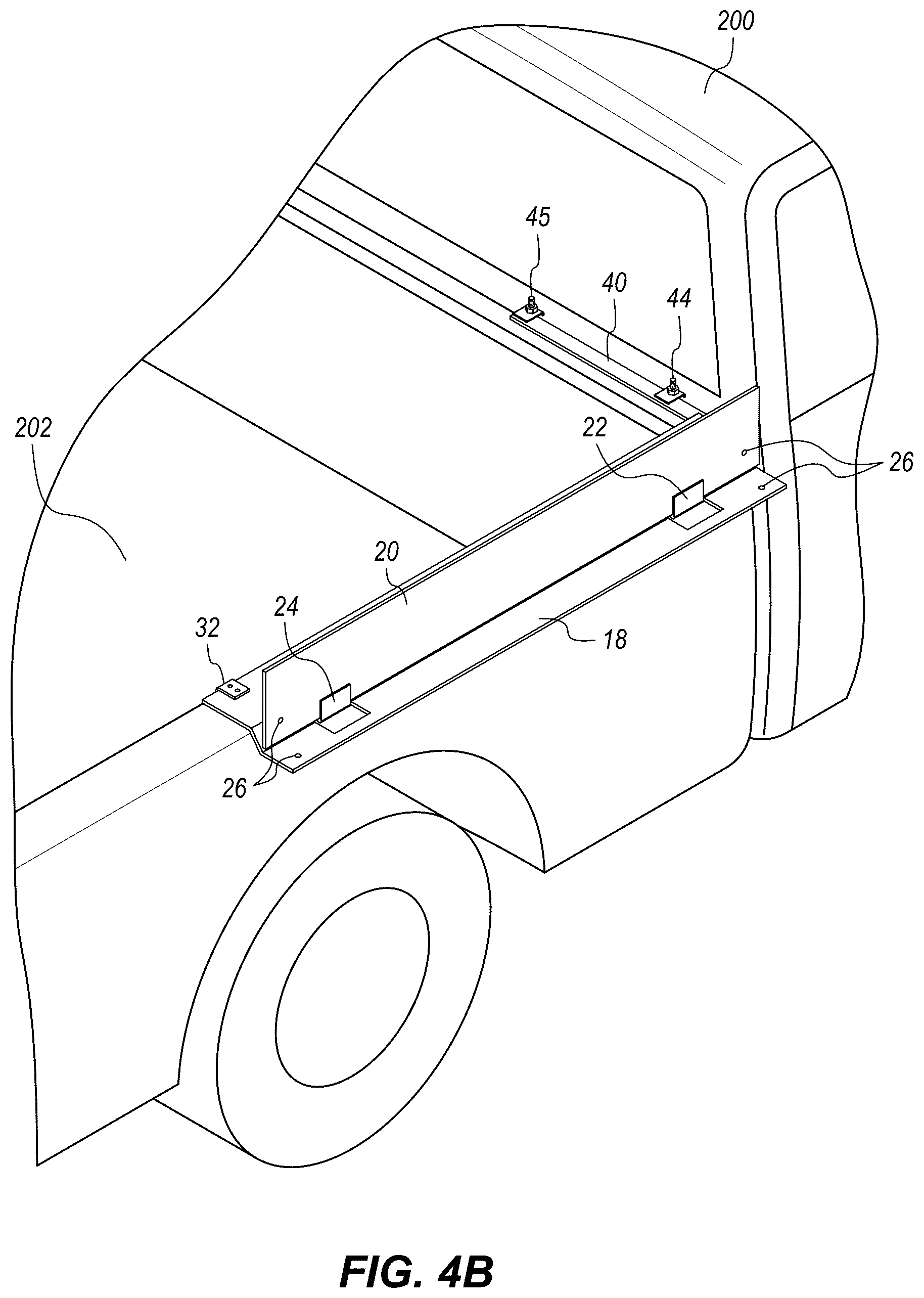 Patent US12583393 Figure 5 – Modular rack system for a pickup truck