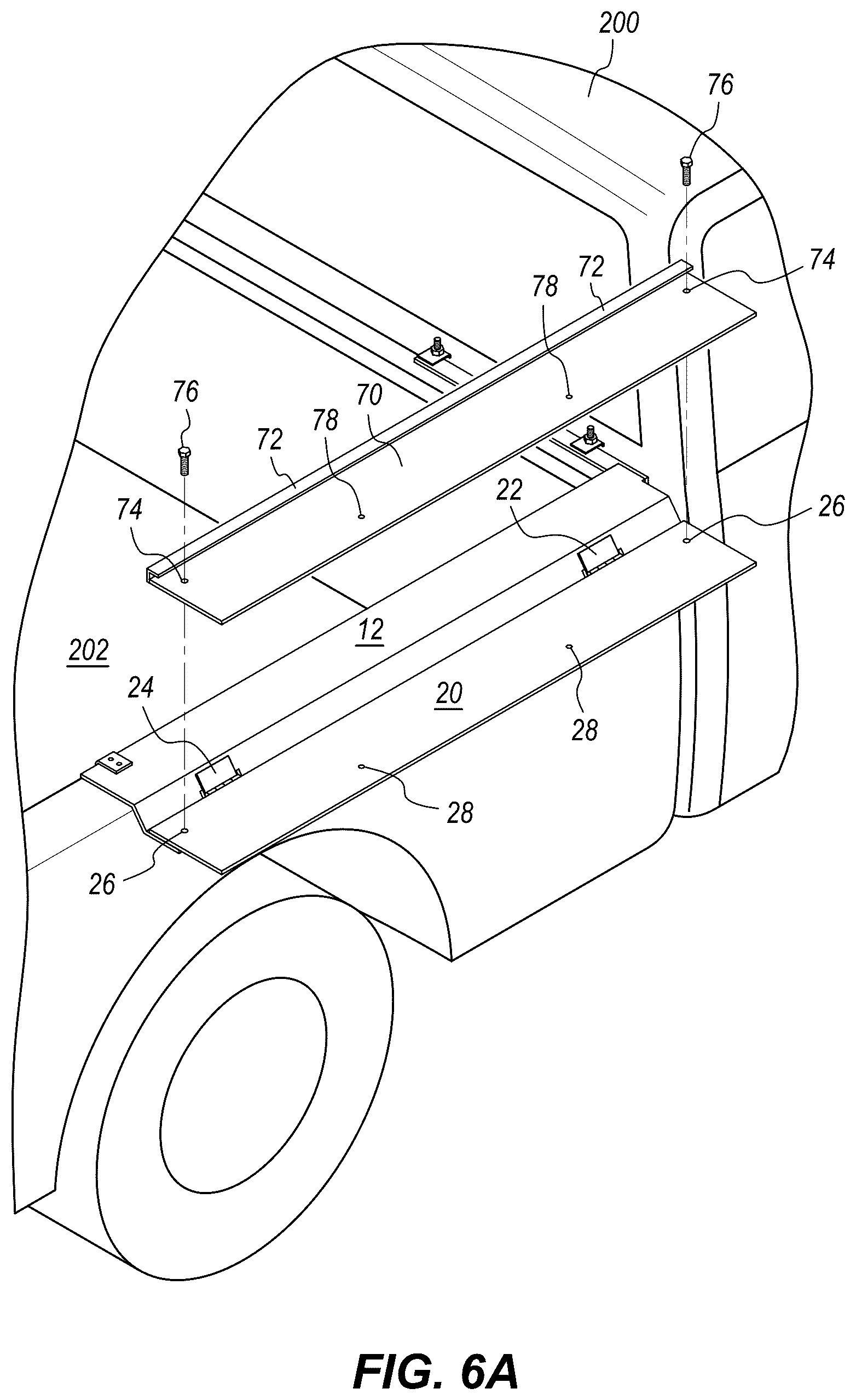 Patent US12583393 Figure 8 – Modular rack system for a pickup truck