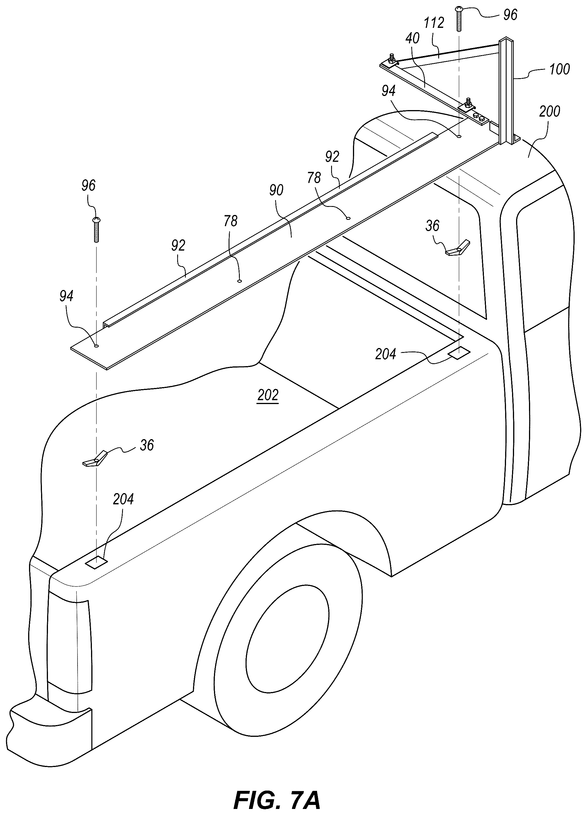 Patent US12583393 Figure 11 – Modular rack system for a pickup truck