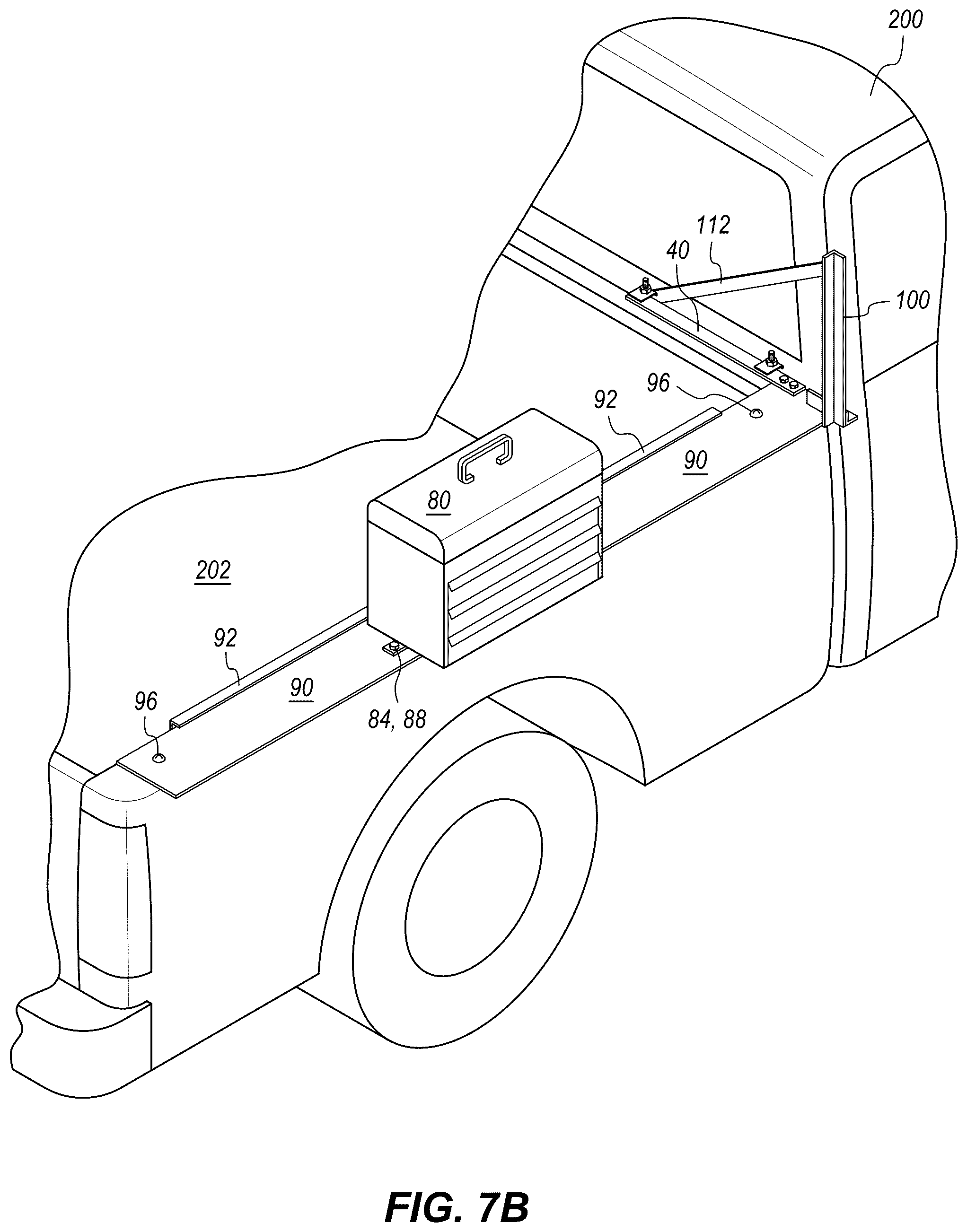 Patent US12583393 Figure 12 – Modular rack system for a pickup truck