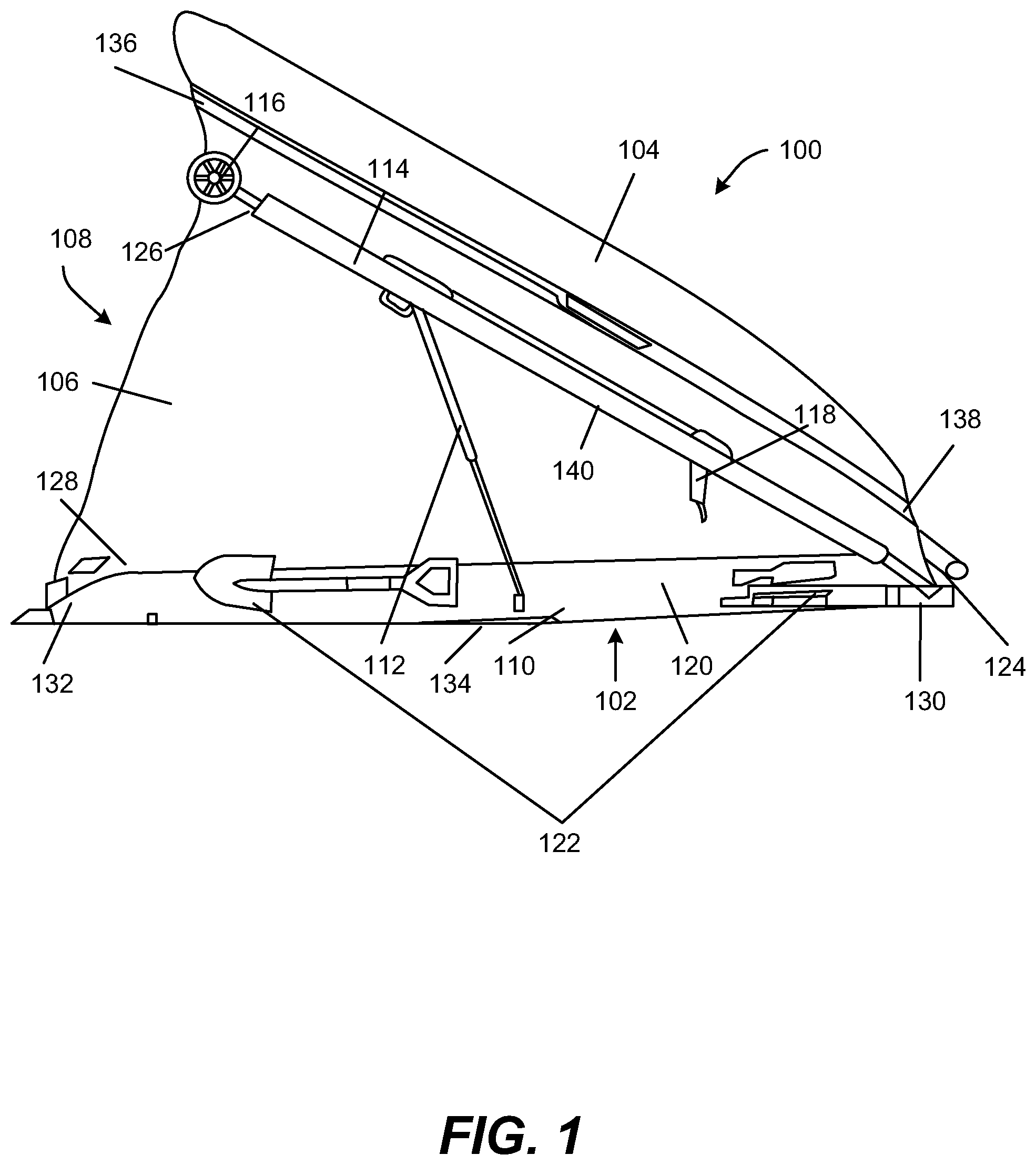 Patent US12583394 — Multi-use storage container having a hinged door — Figure 1
