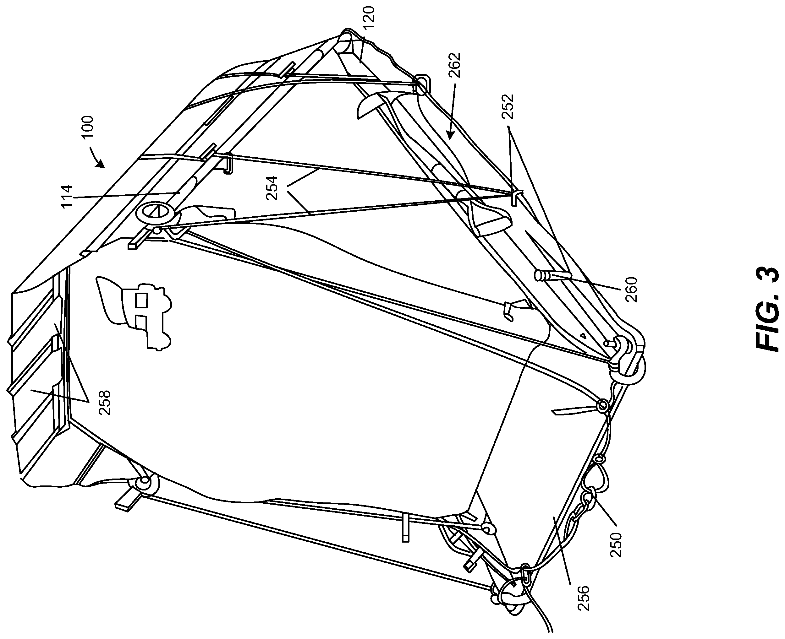 Patent US12583394 Figure 3 – Multi-use storage container having a hinged door