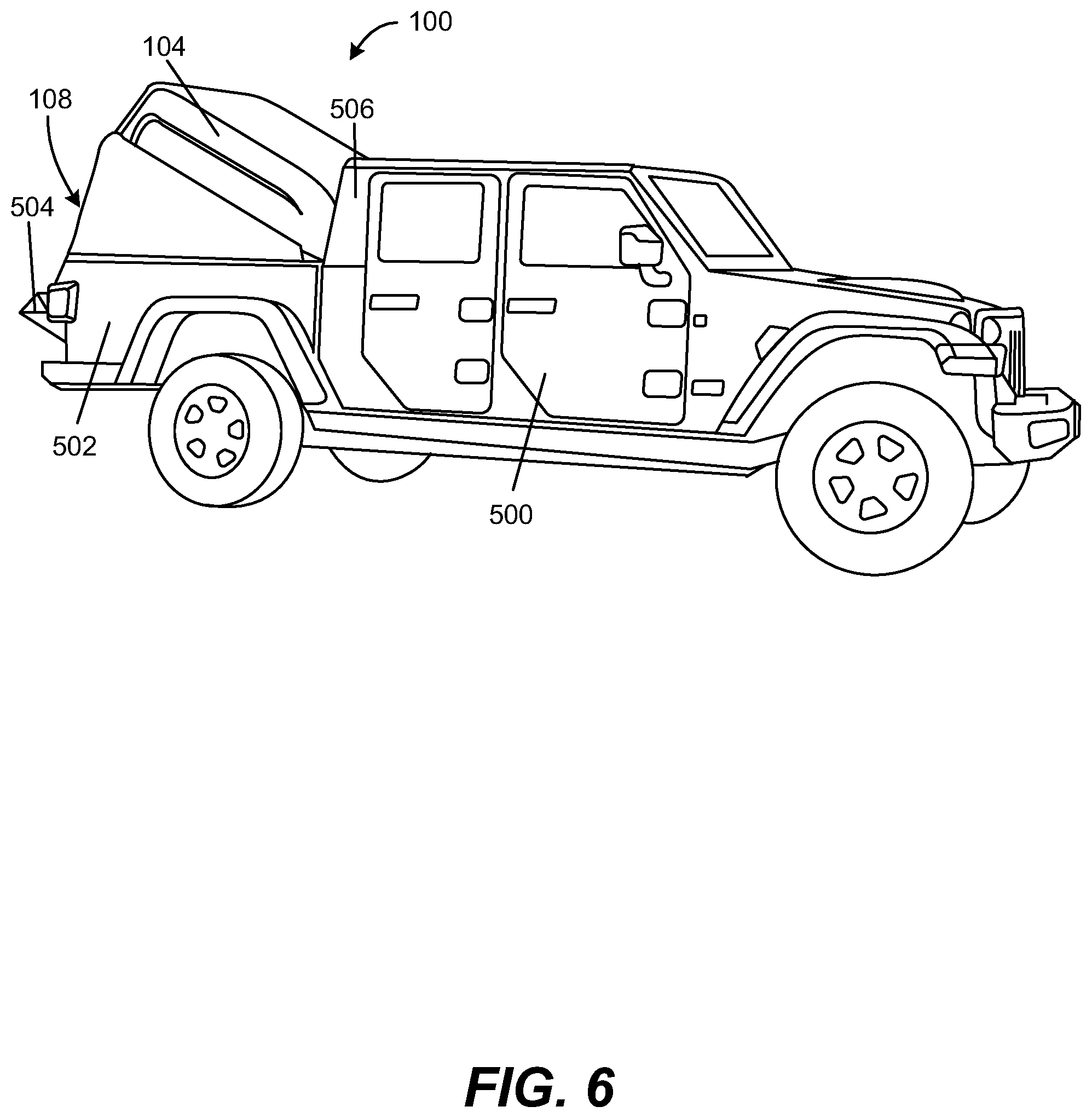 Patent US12583394 Figure 6 – Multi-use storage container having a hinged door