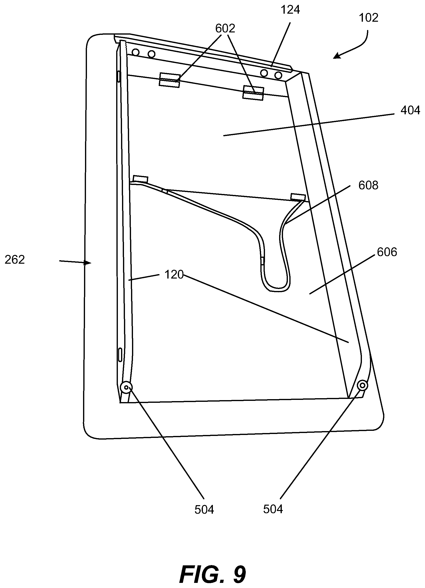 Patent US12583394 Figure 9 – Multi-use storage container having a hinged door