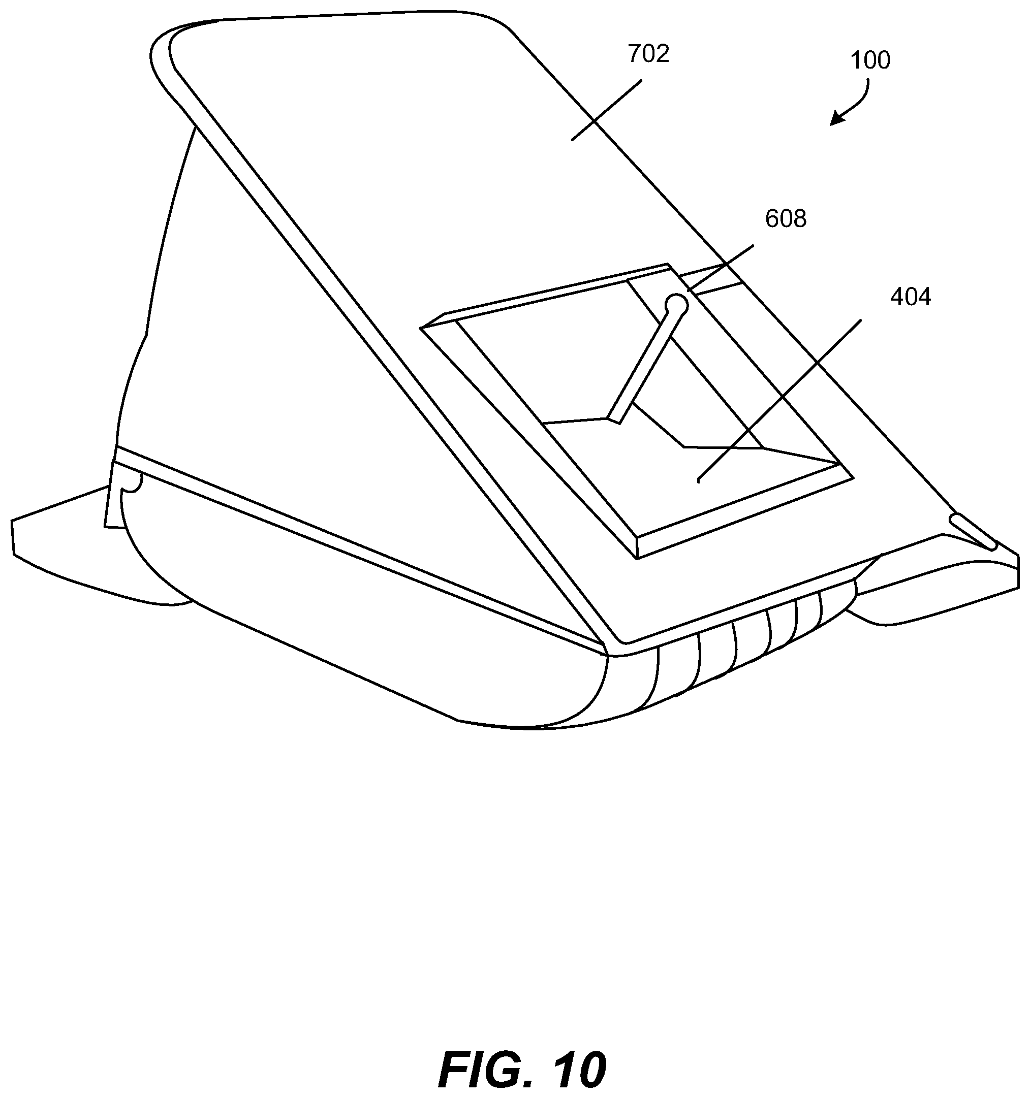 Patent US12583394 Figure 10 – Multi-use storage container having a hinged door