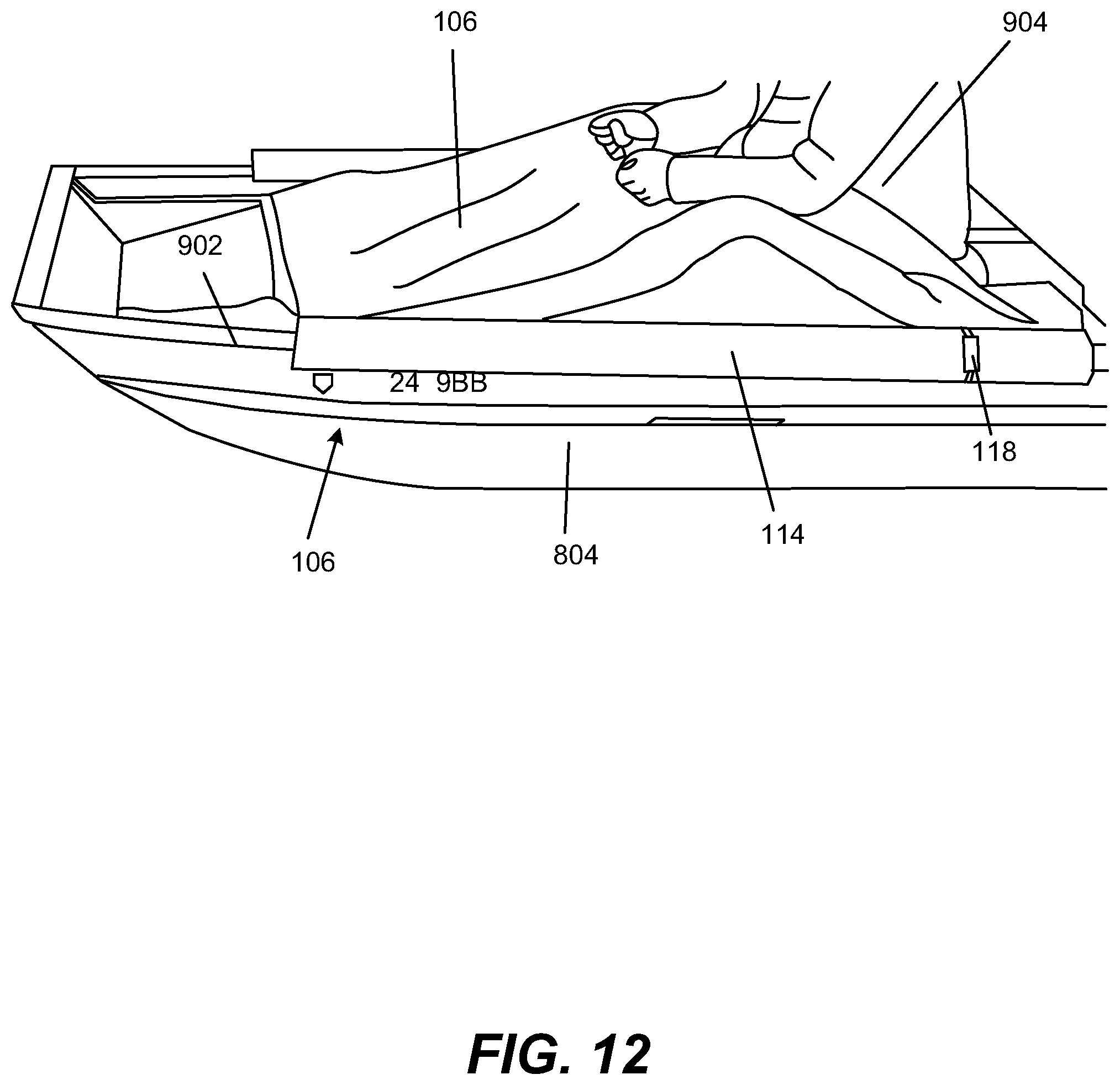 Patent US12583394 Figure 12 – Multi-use storage container having a hinged door