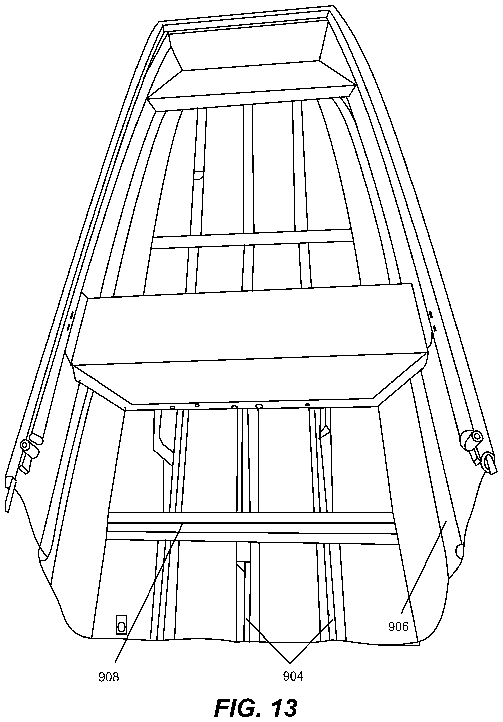 Patent US12583394 Figure 13 – Multi-use storage container having a hinged door