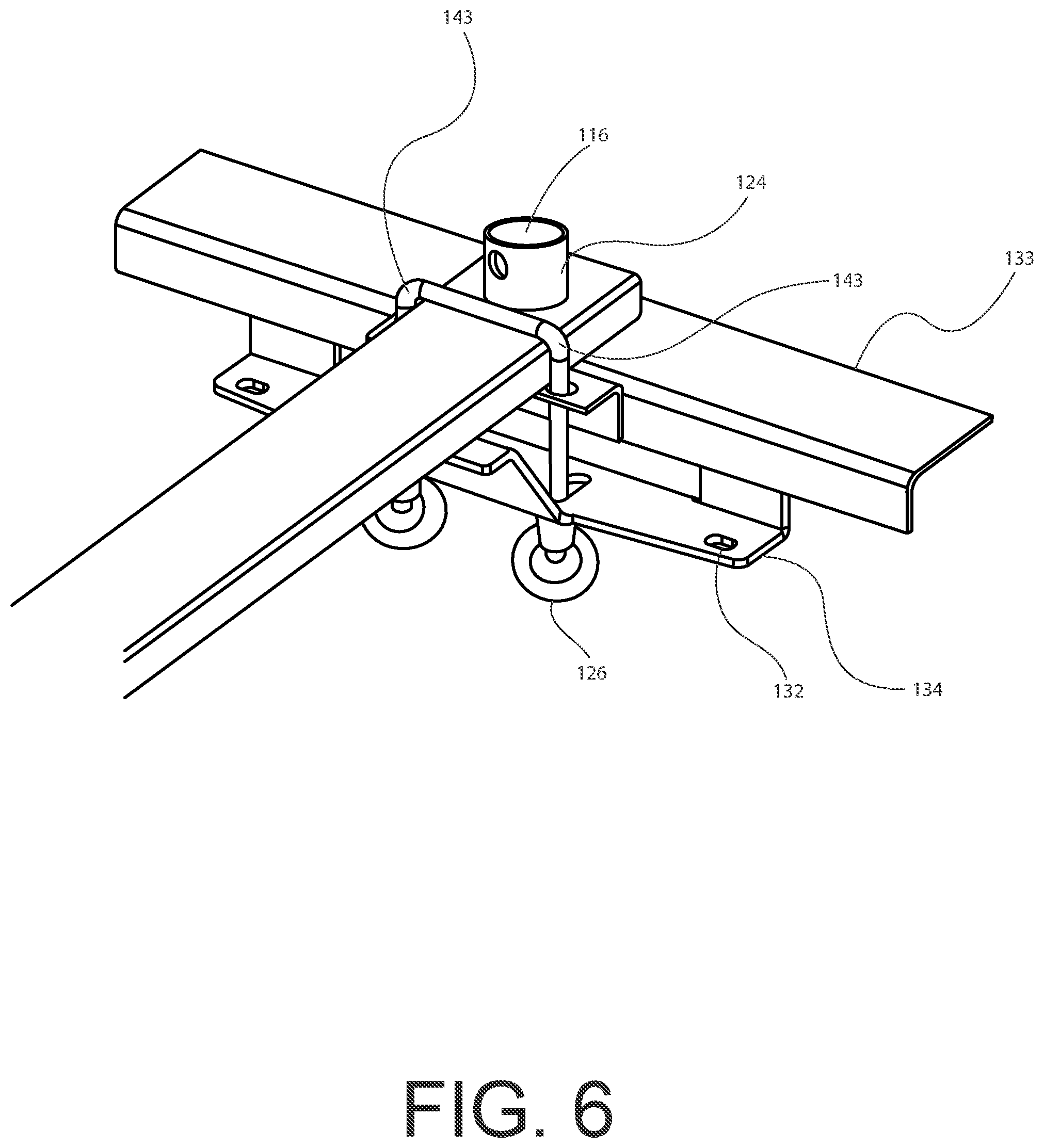 Patent US12583395 Figure 6 – Rail top cargo management system