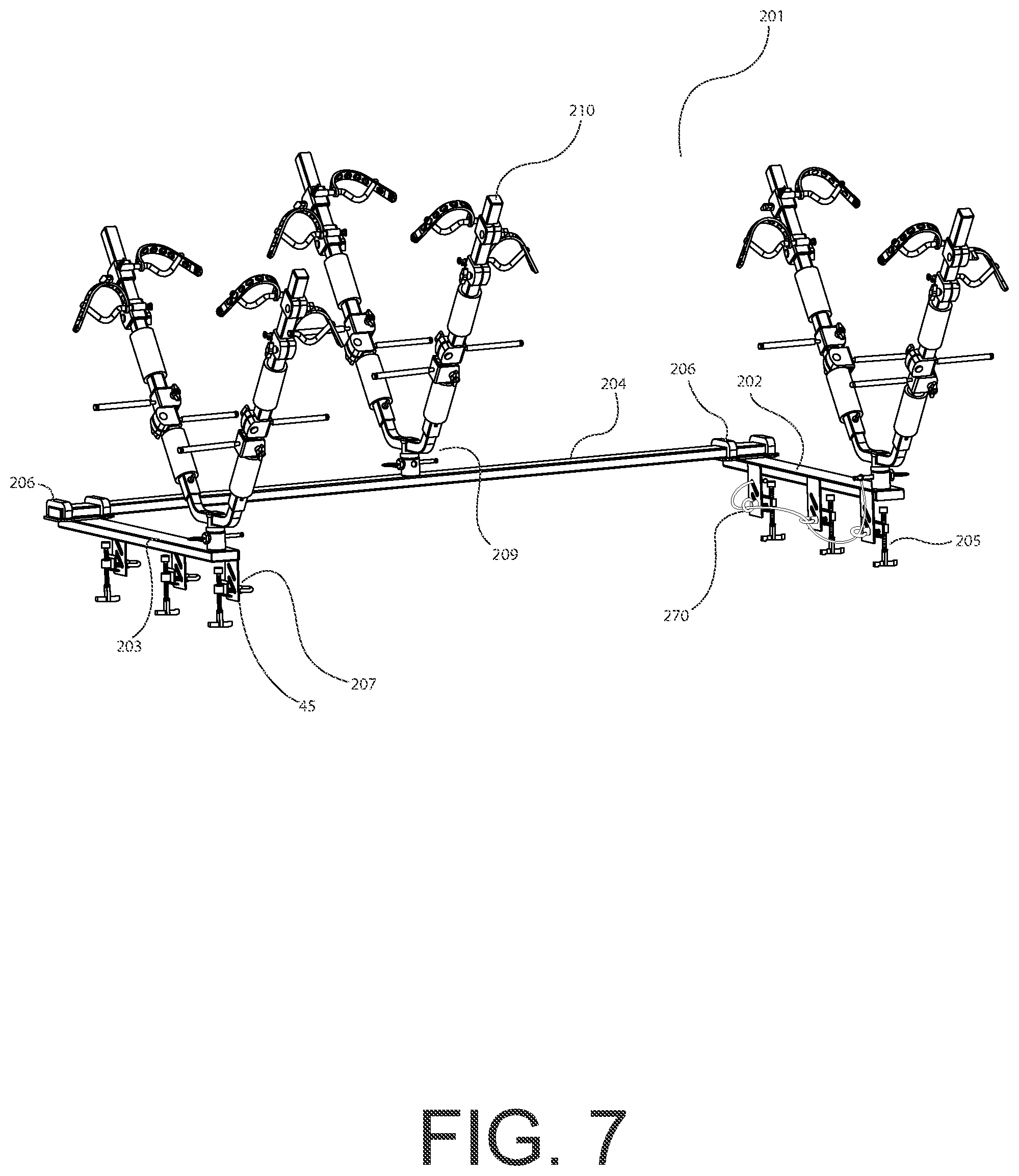 Patent US12583395 Figure 7 – Rail top cargo management system
