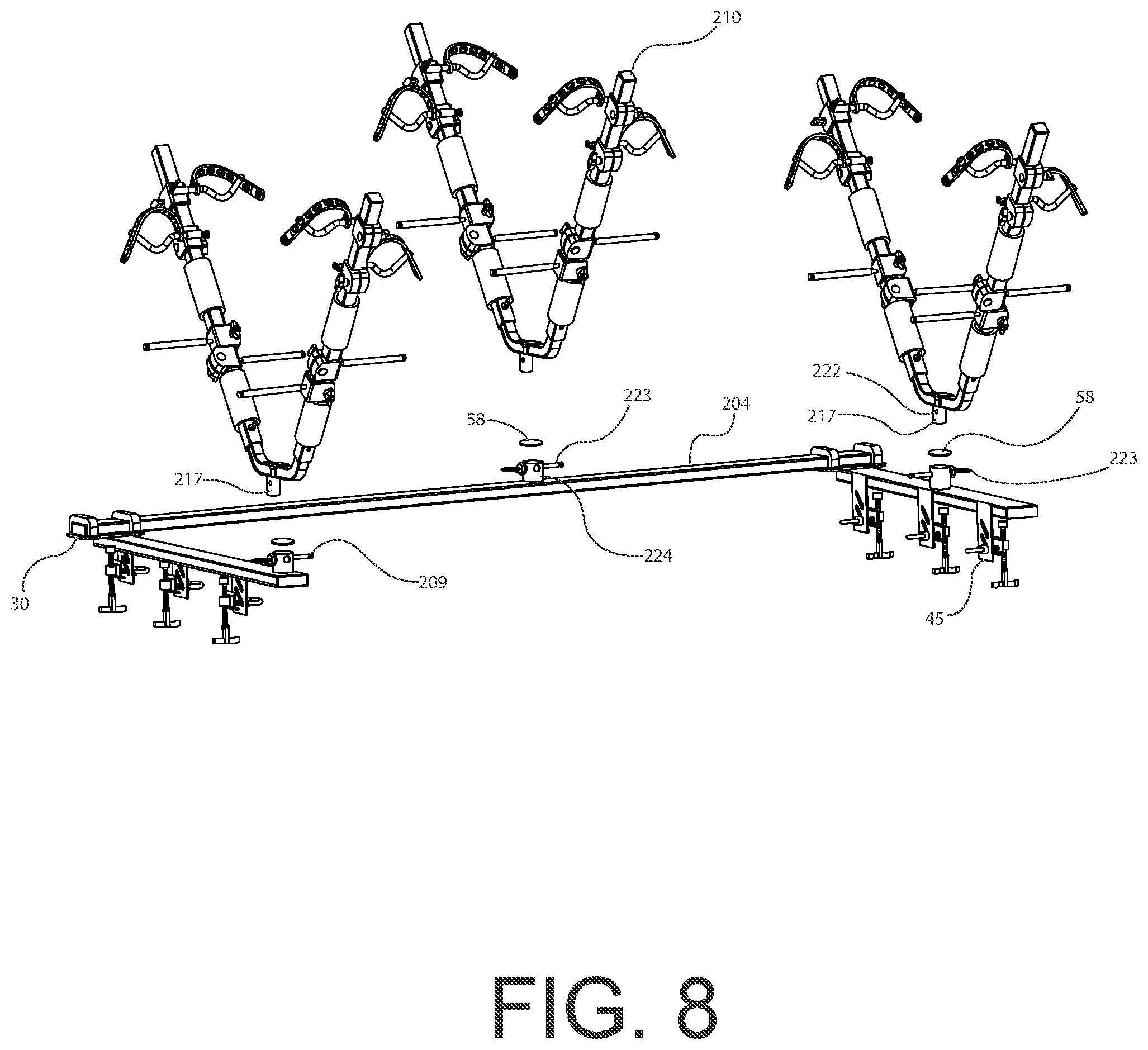 Patent US12583395 Figure 8 – Rail top cargo management system