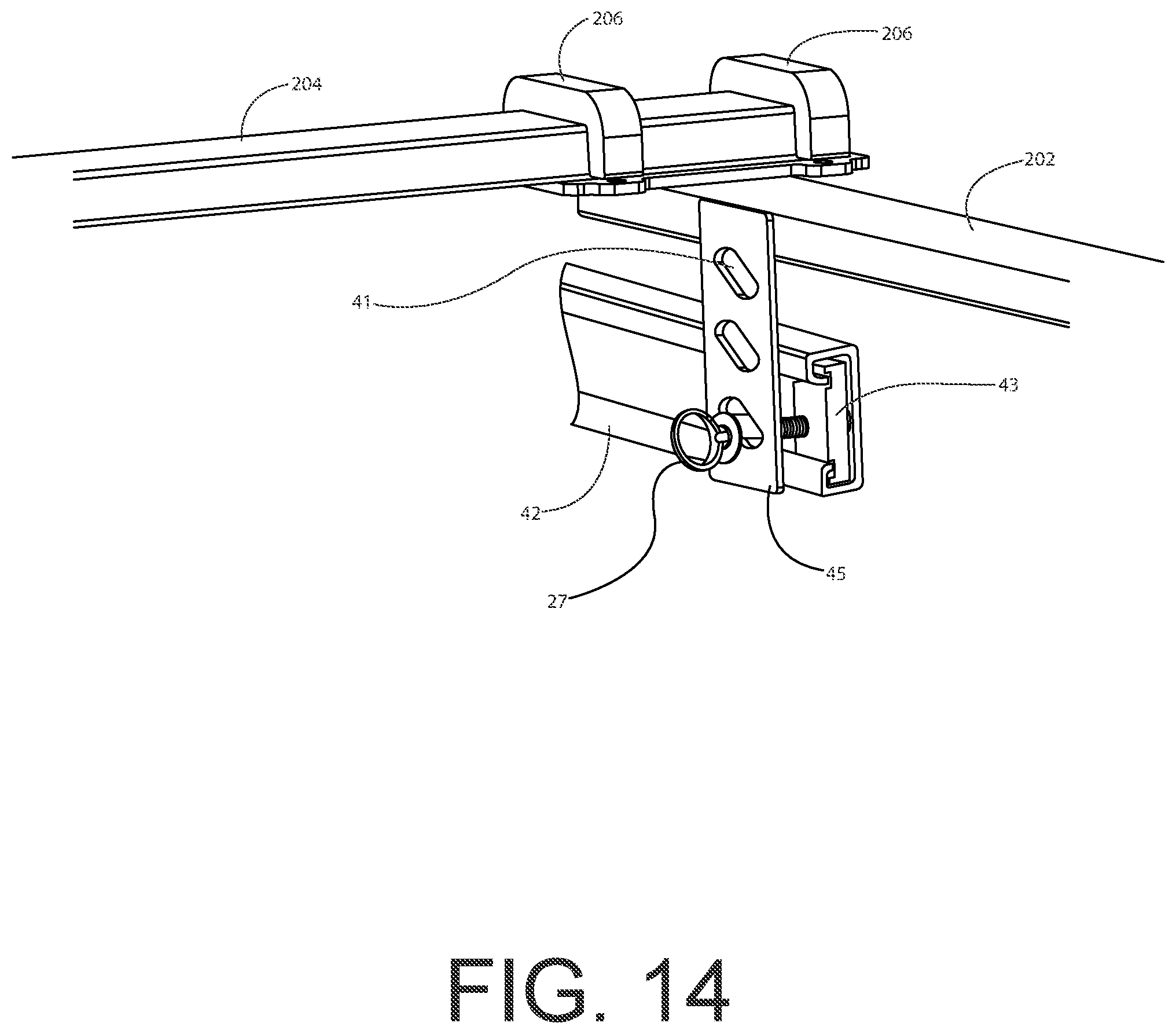 Patent US12583395 Figure 14 – Rail top cargo management system