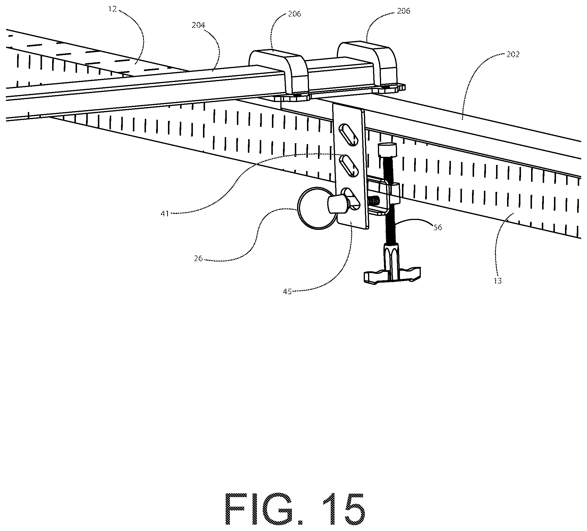 Patent US12583395 Figure 15 – Rail top cargo management system
