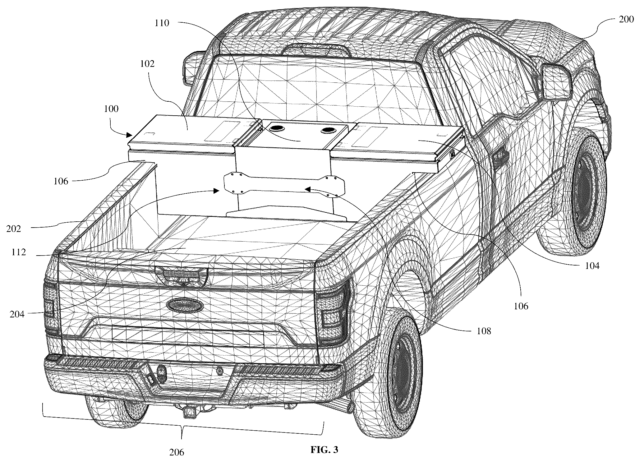 Patent US12583397 Figure 3 – Modular truck bed storage system