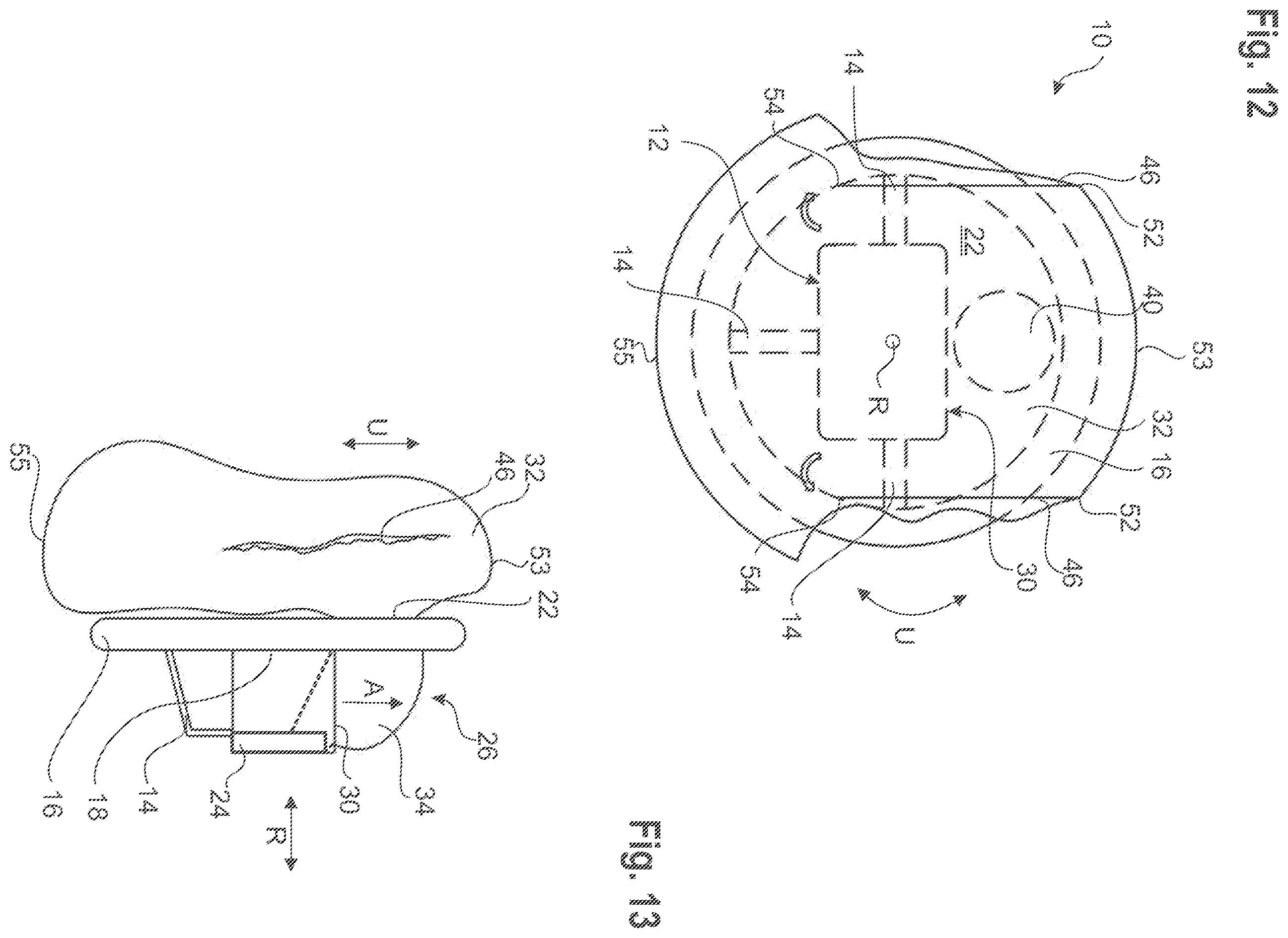 Patent US12583408 Figure 7 – Steering wheel with an airbag