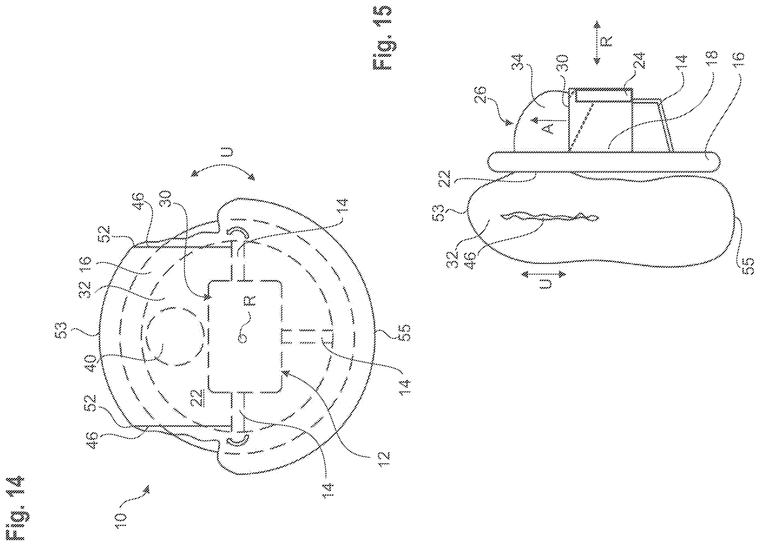 Patent US12583408 Figure 8 – Steering wheel with an airbag