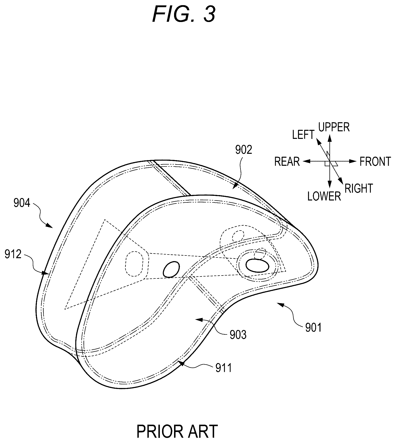 Patent US12583413 Figure 3 – Three-dimensional air bag