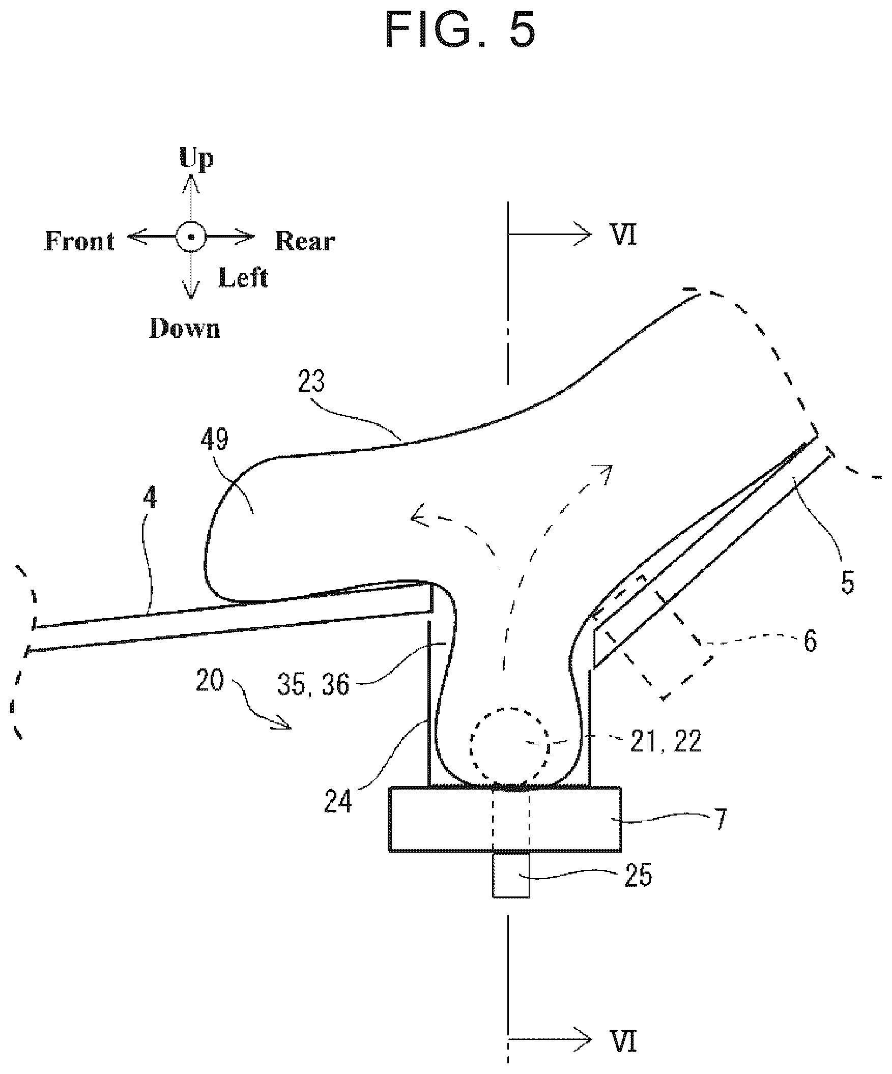 Patent US12583414 Figure 4 – Pedestrian airbag device for vehicle