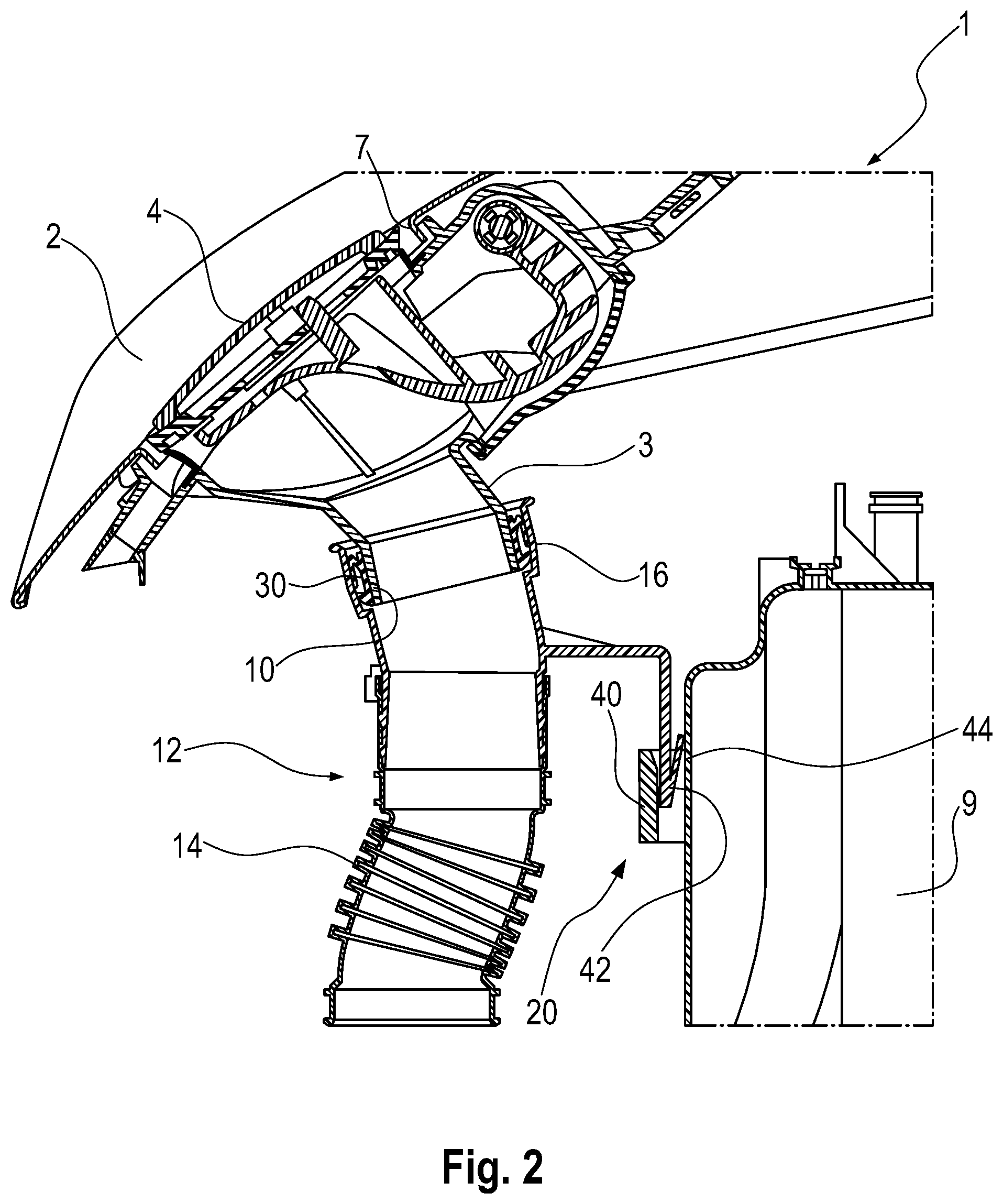 Patent US12583418 Figure 2 – Filling device for a vehicle, and vehicle having such a filling device