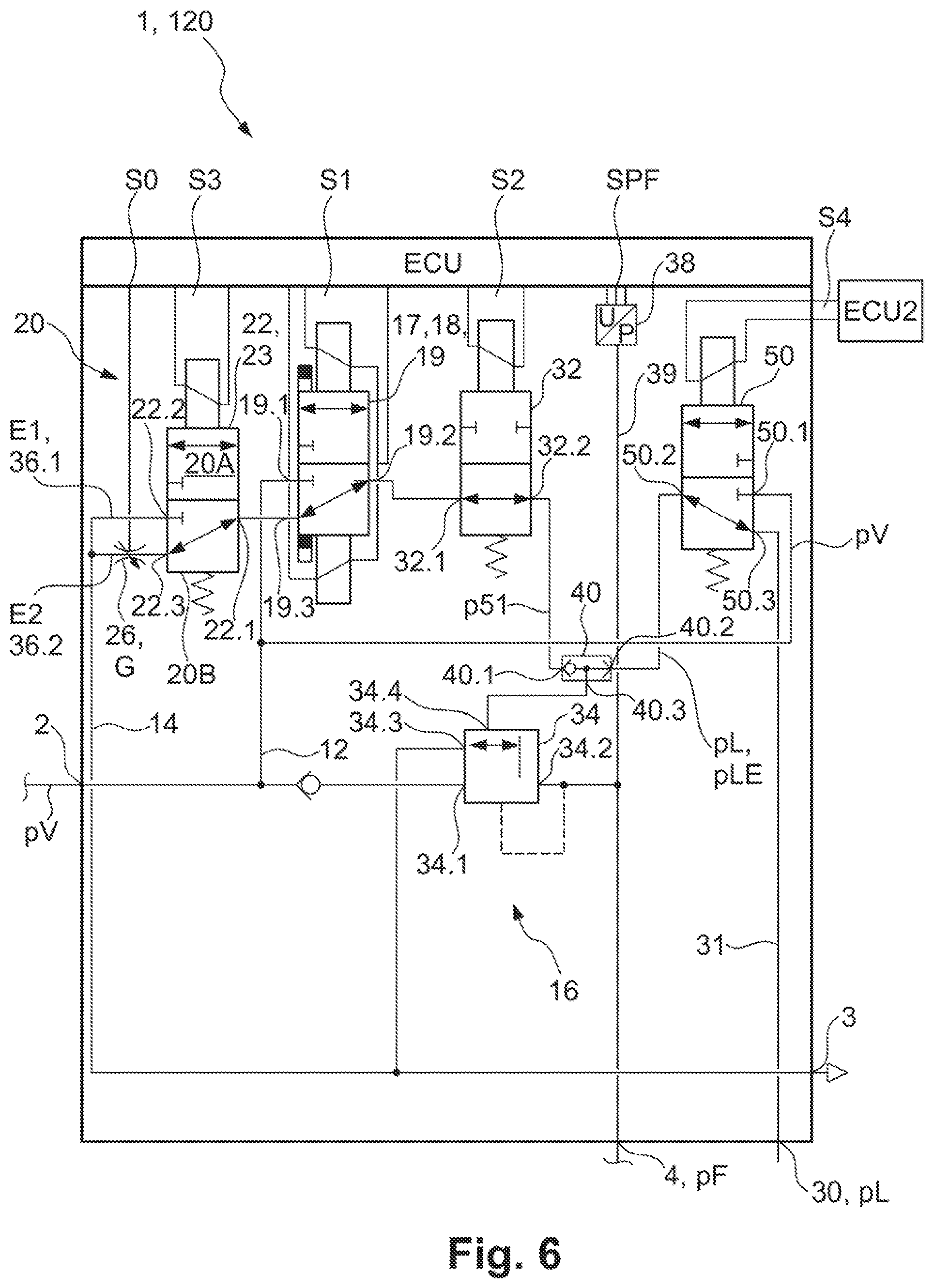 Patent US12583425 Figure 6 – Brake system with safer emergency stop function and method for same