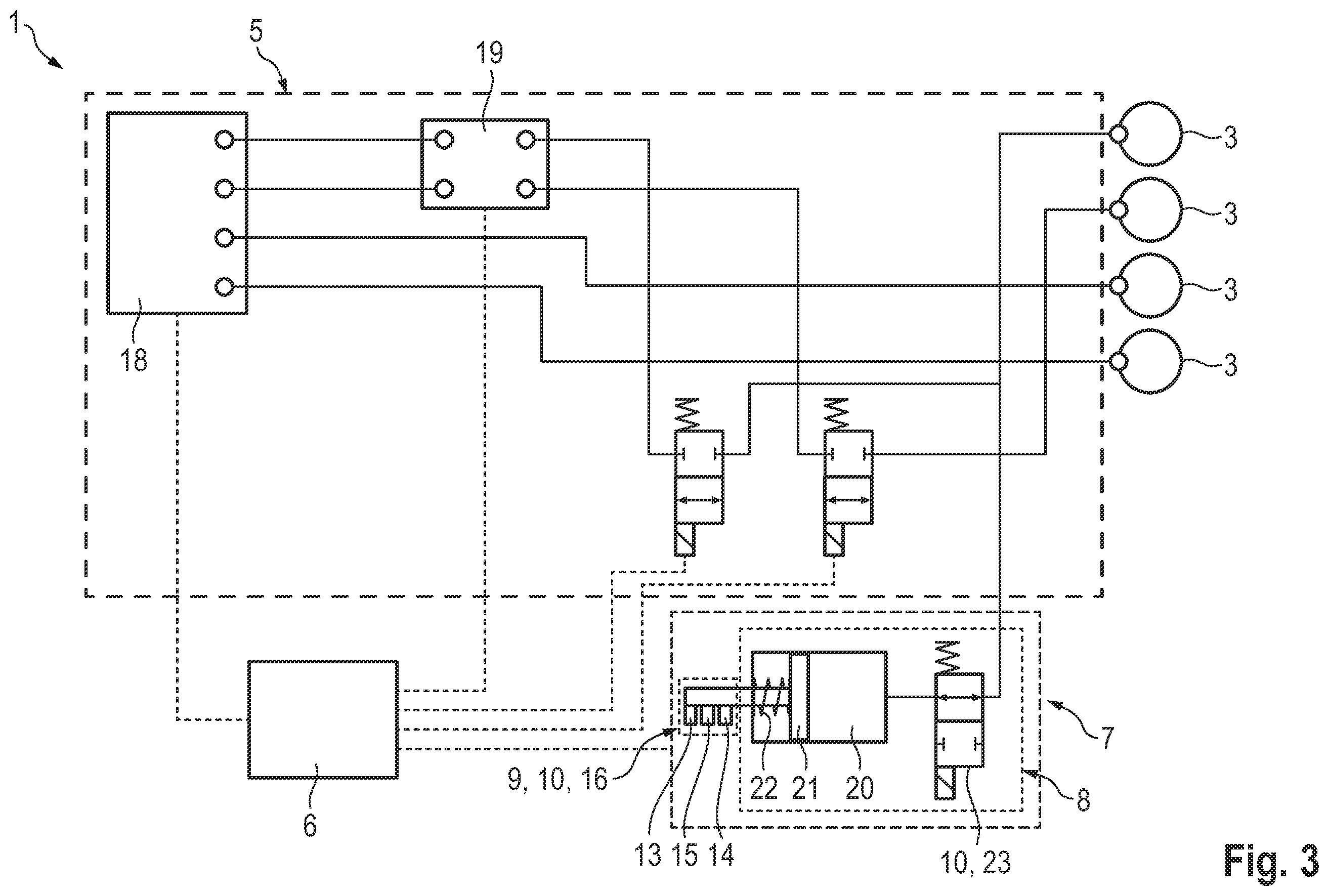 Patent US12583426 Figure 3 – Braking system, method of operating a braking system and transportation vehicle with a braking system