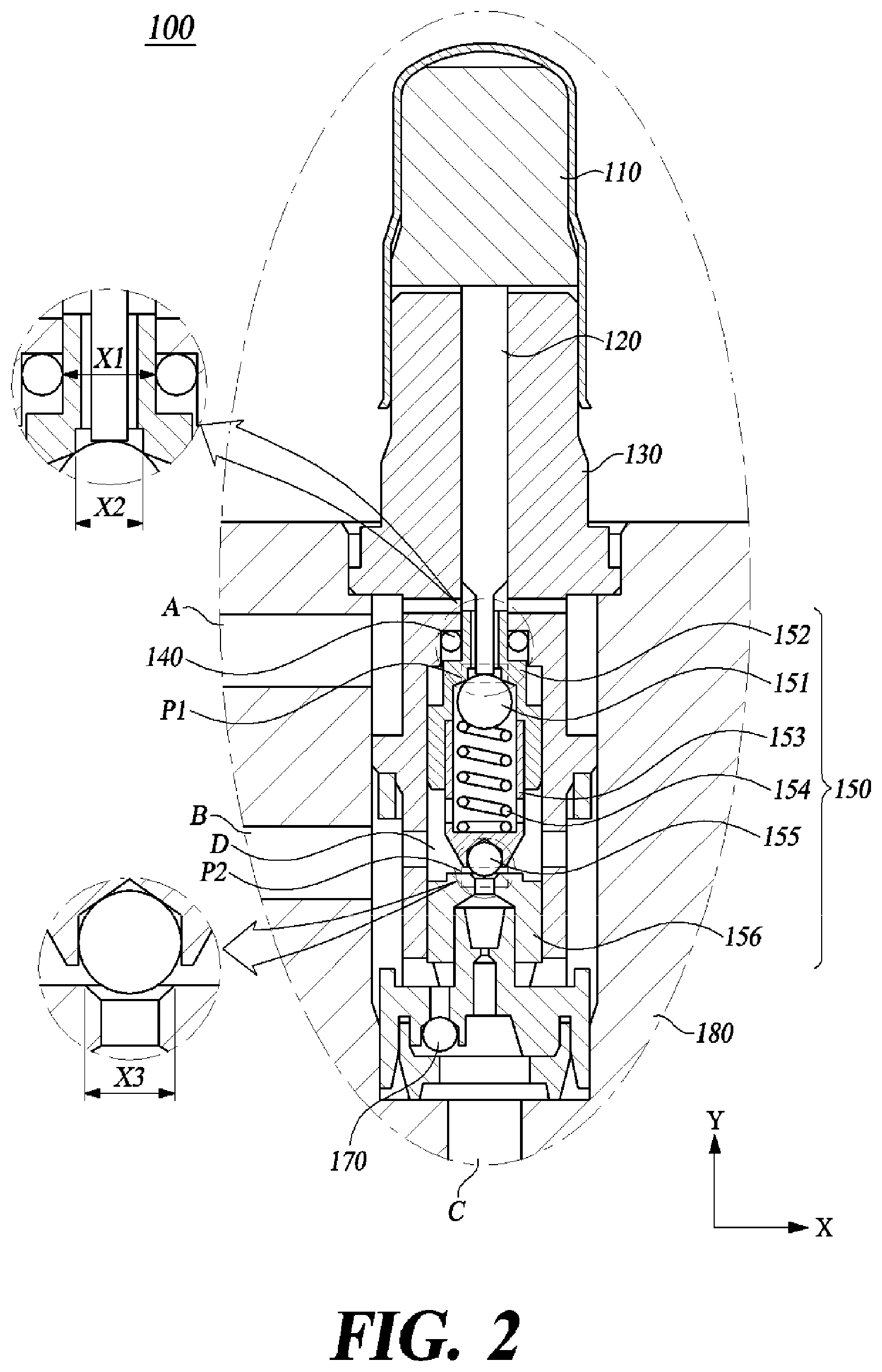 Patent US12583429 Figure 2 – 3-way solenoid valve, brake system for vehicle including the same, and controlling method for the same
